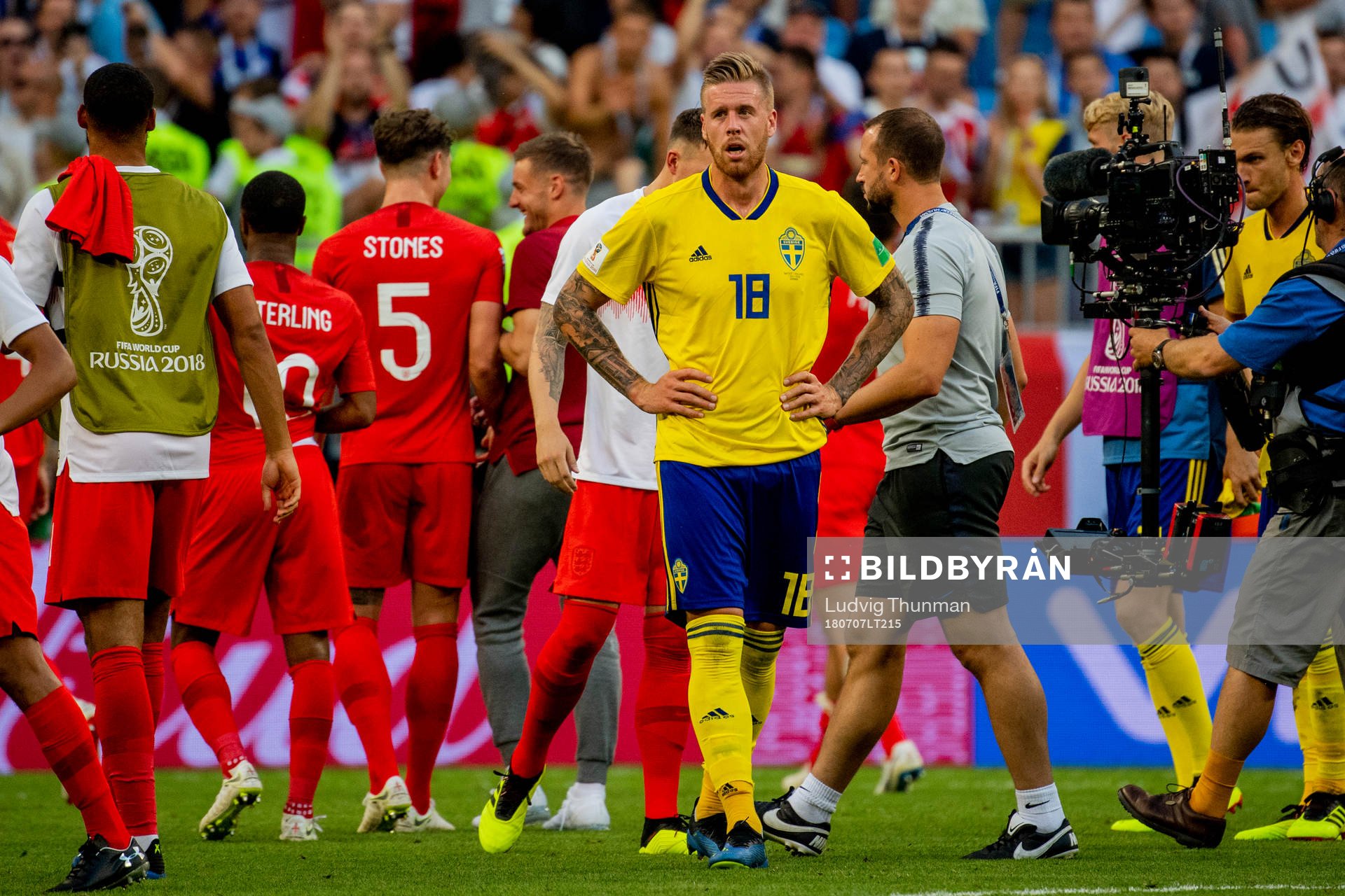Pontus Jansson of Sweden looks dejected