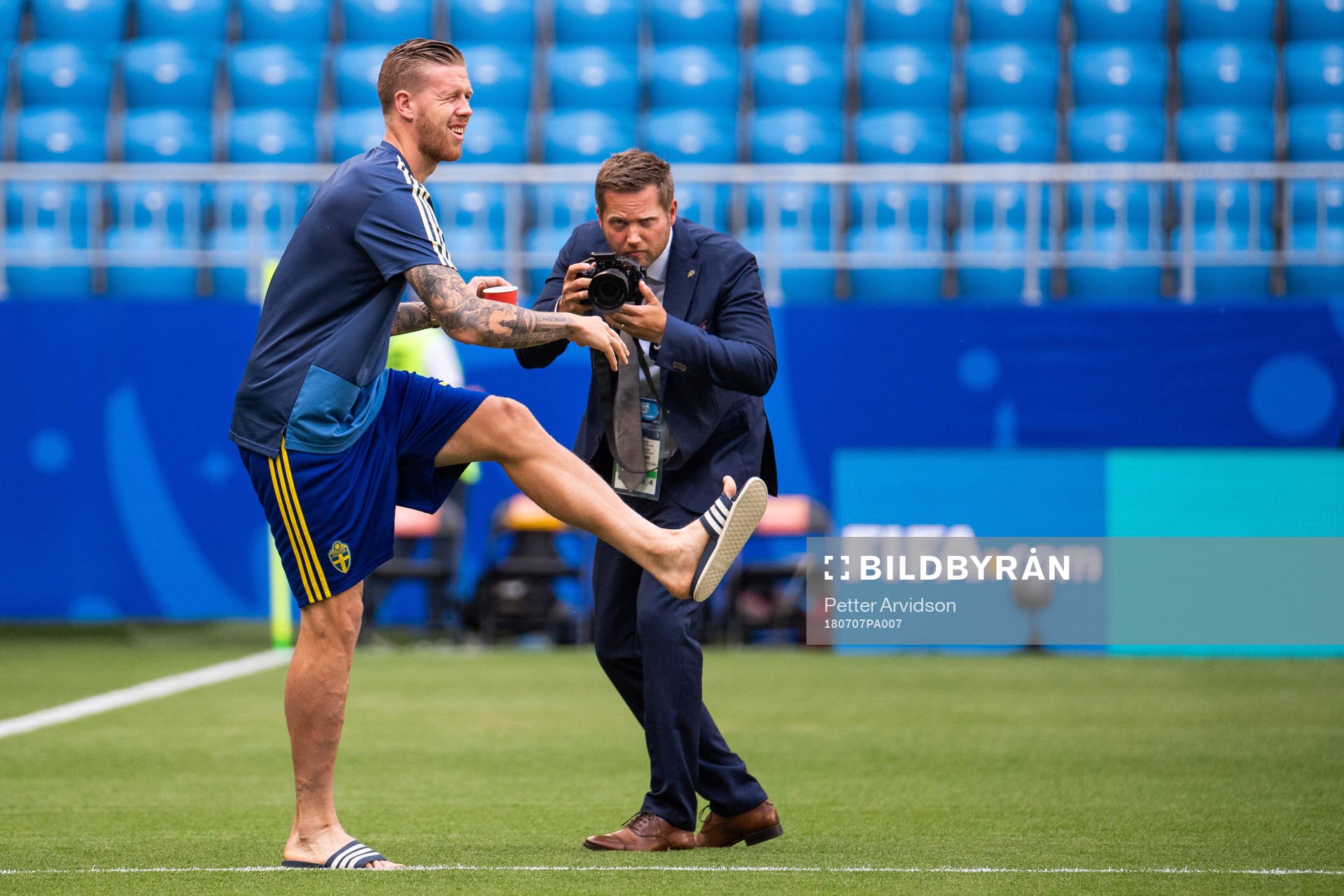 Pontus Jansson of Sweden prior to the the FIFA World Cup