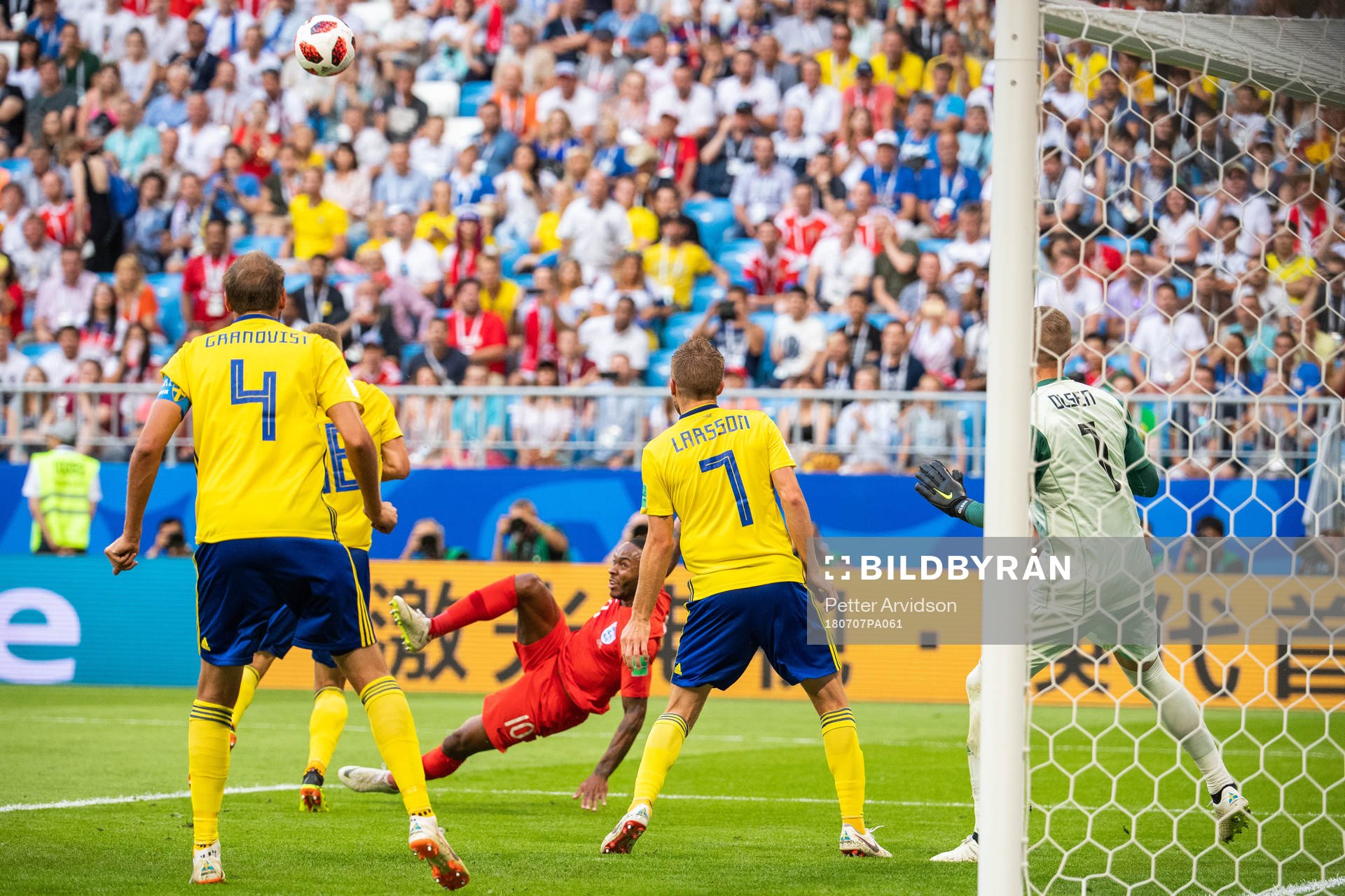Raheem Sterling of England with an attempt against