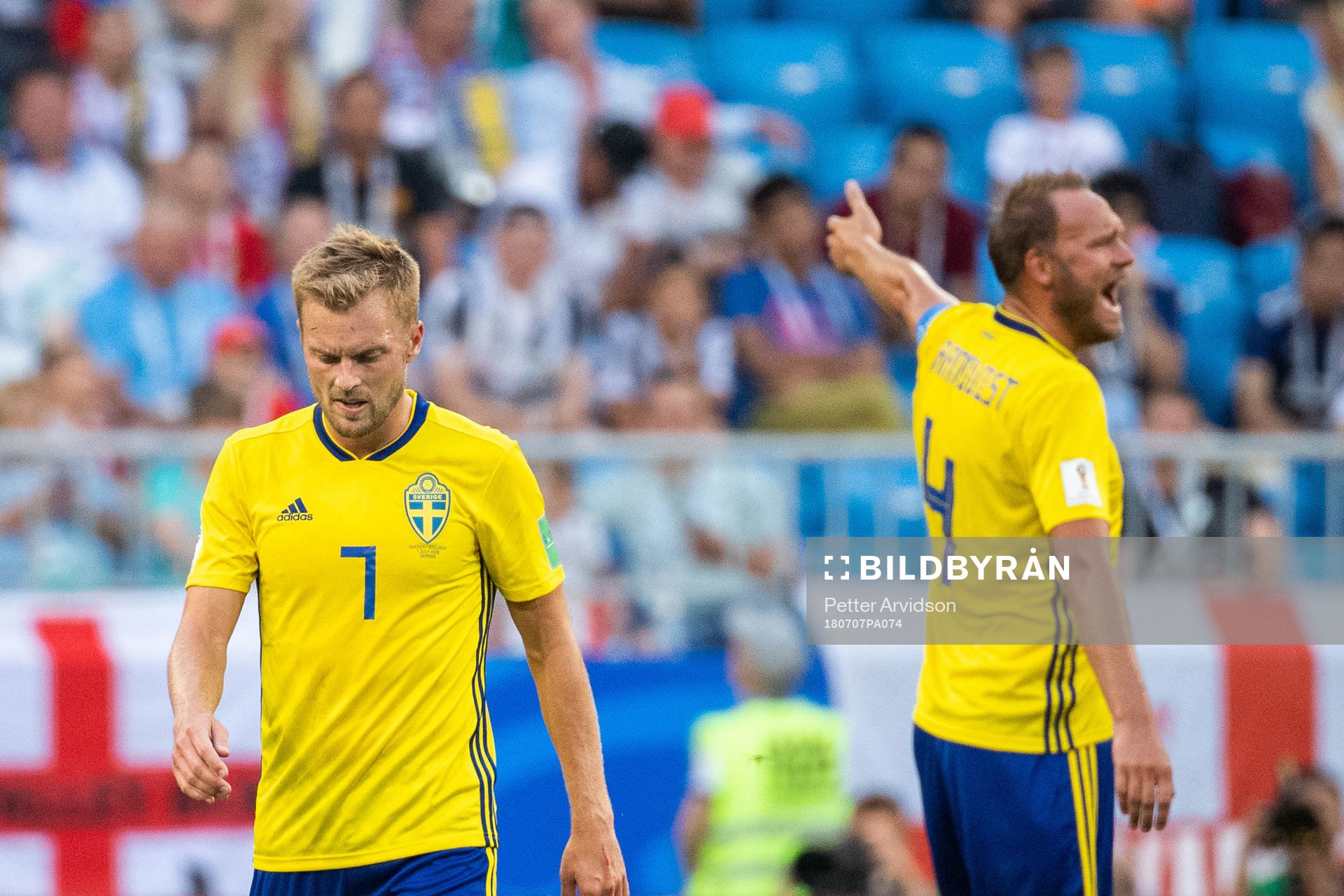 Sebastian Larsson of Sweden looks dejected