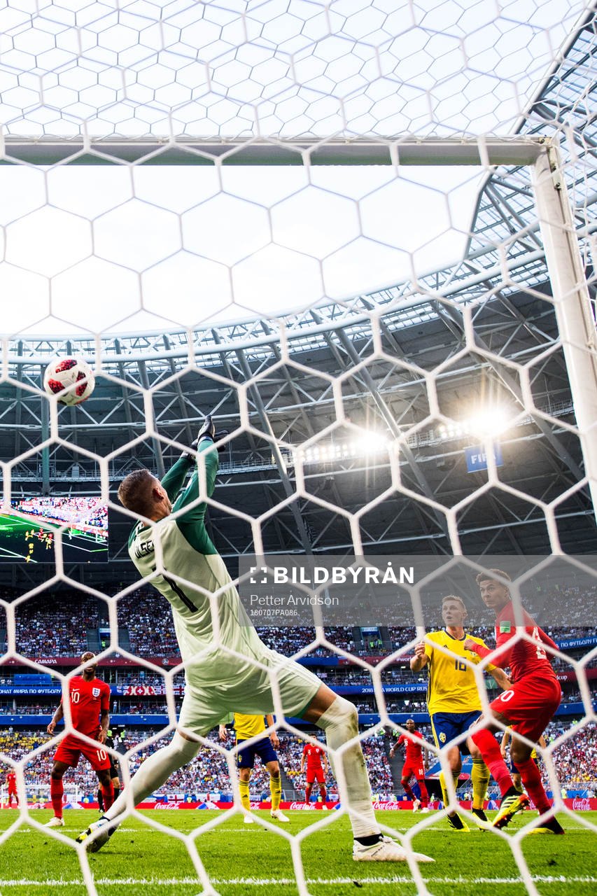 Dele Alli of England scores 0-2 behind goalkeeper Robin