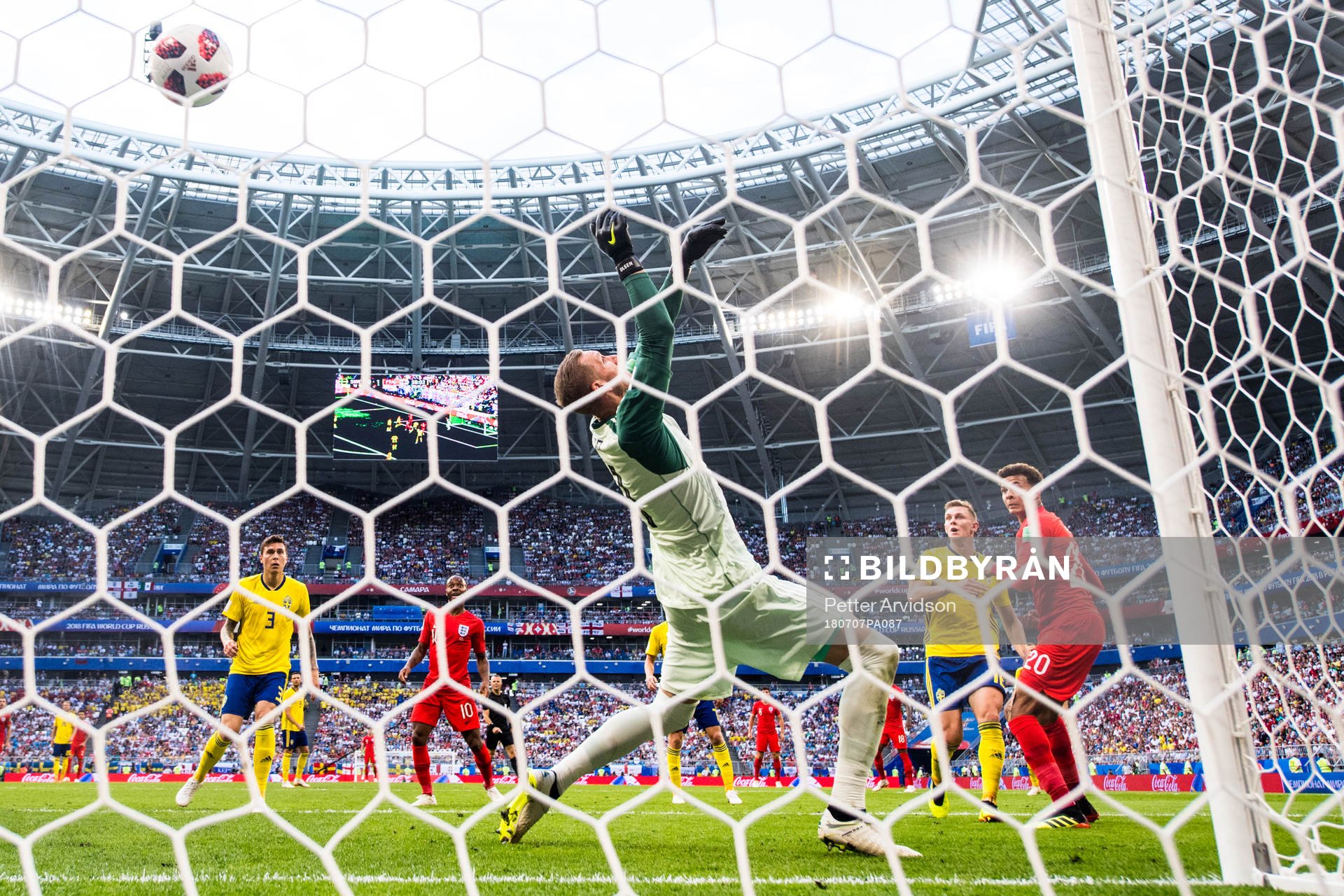 Dele Alli of England scores 0-2 behind goalkeeper Robin