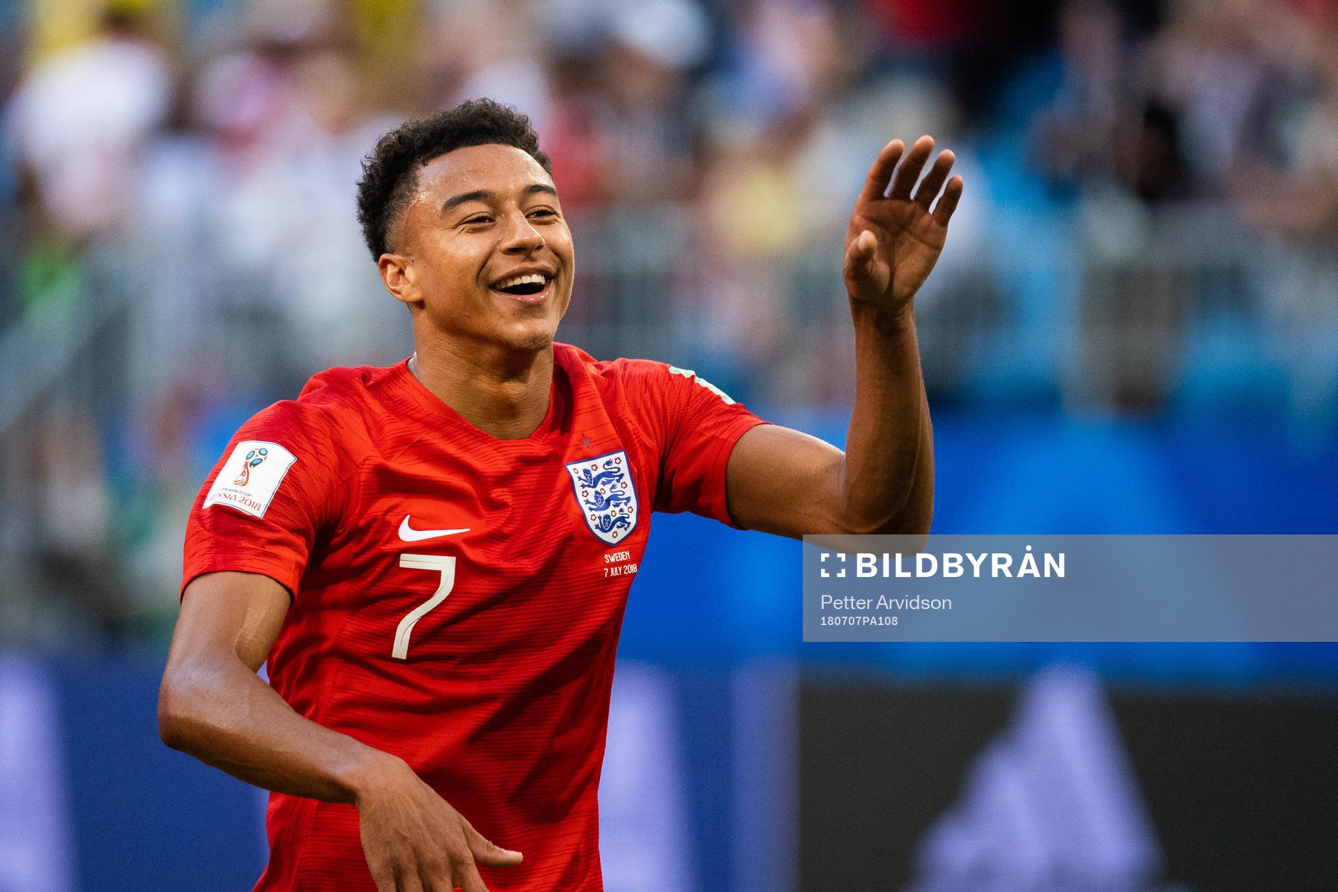 Jesse Lingard of England celebrates