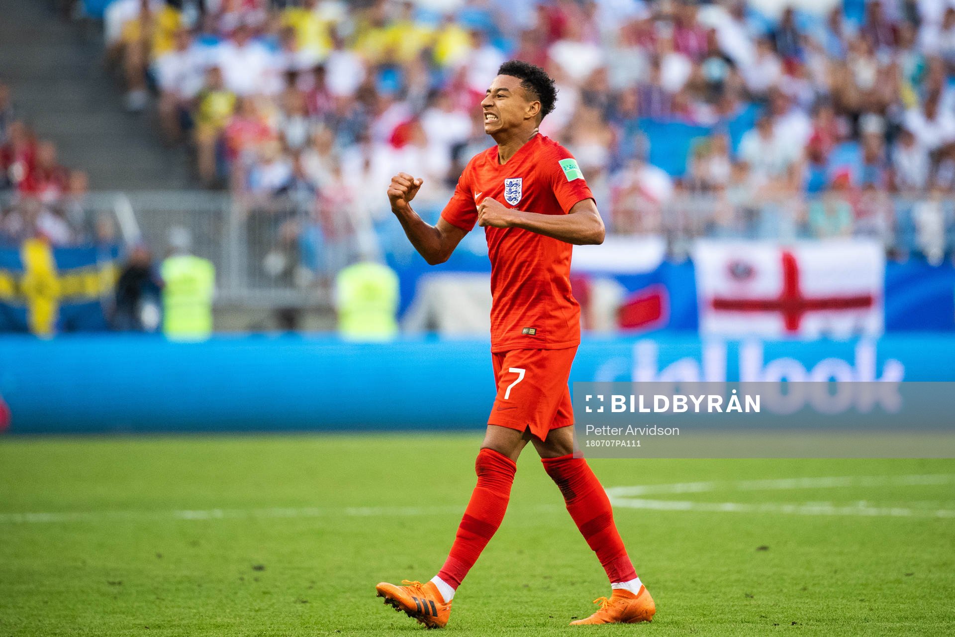 Jesse Lingard of England celebrates