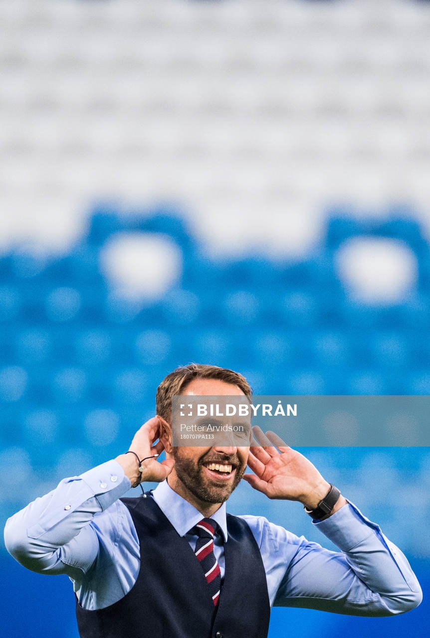 Head coach Gareth Southgate of England celebrates