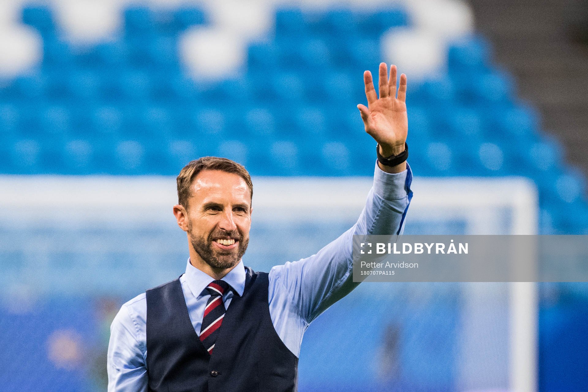 Head coach Gareth Southgate of England celebrates
