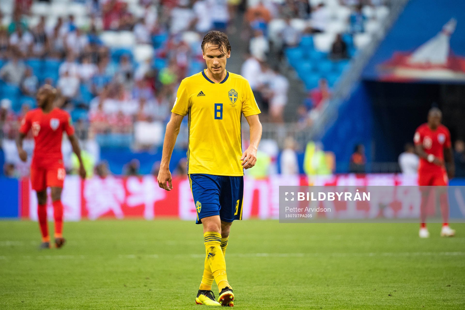 Albin Ekdal of Sweden looks dejected