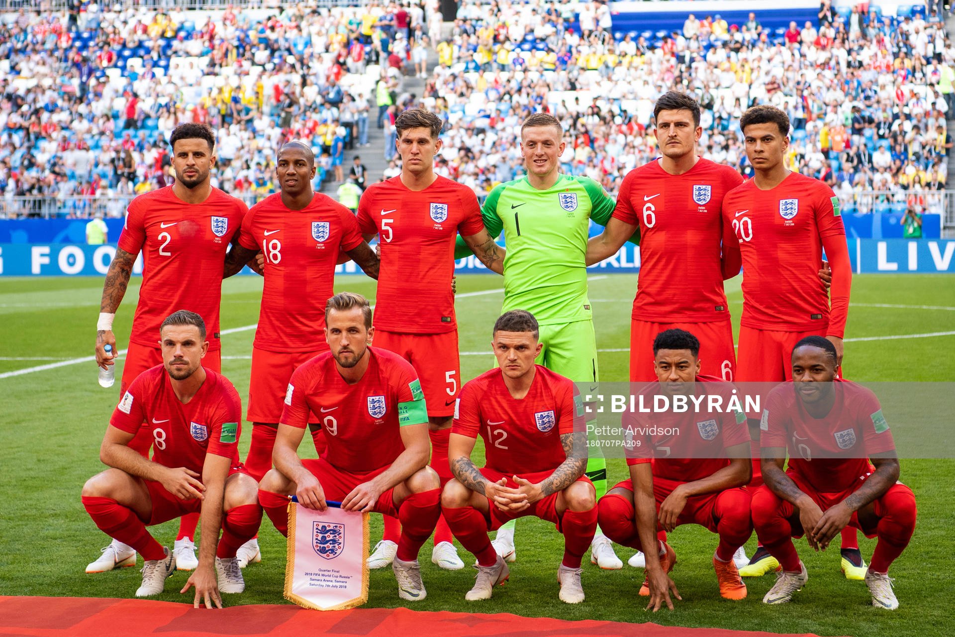 Starting eleven of England Kyle Walker, Ashley Young, John