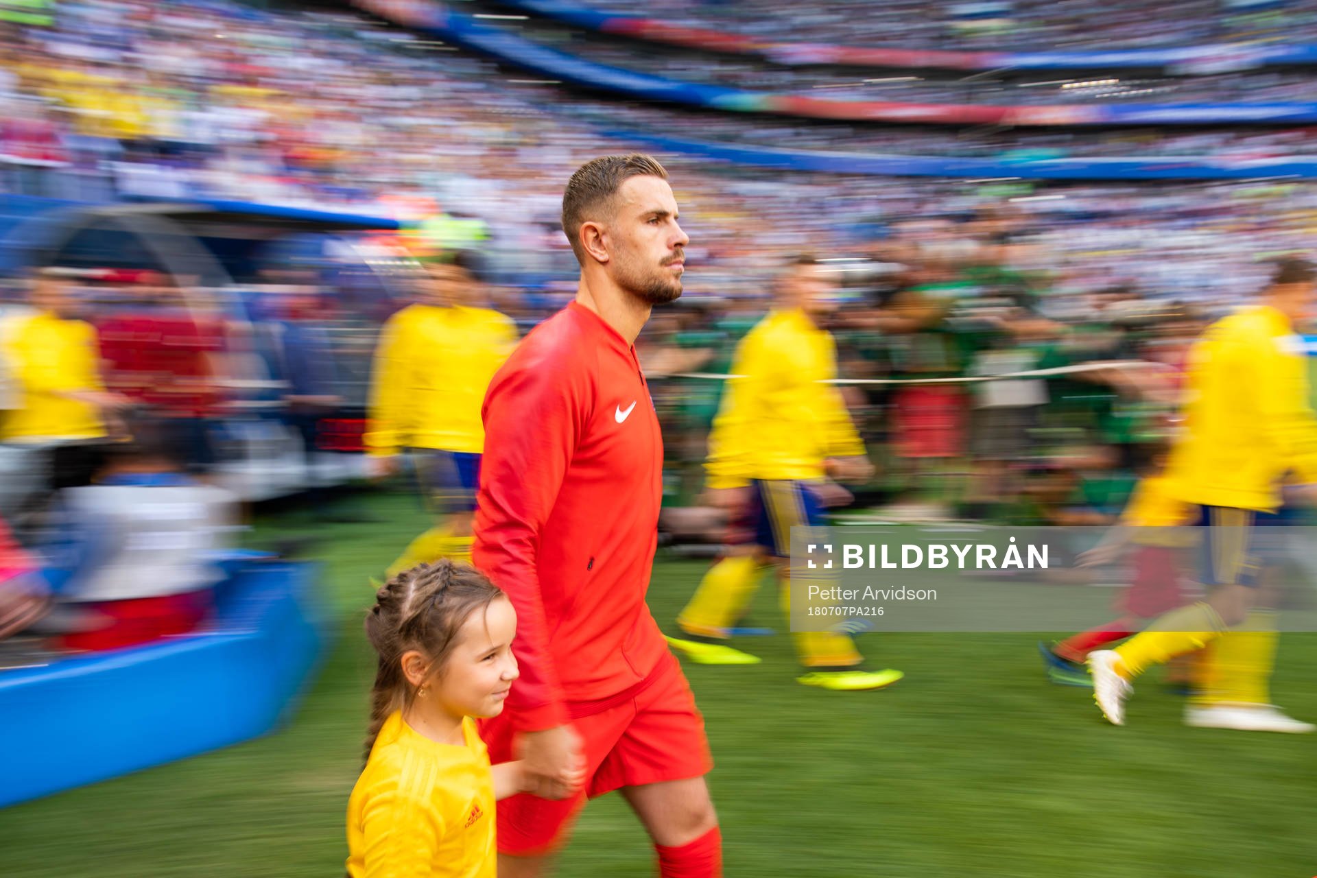 Jordan Henderson of England enters the pitch prior to the