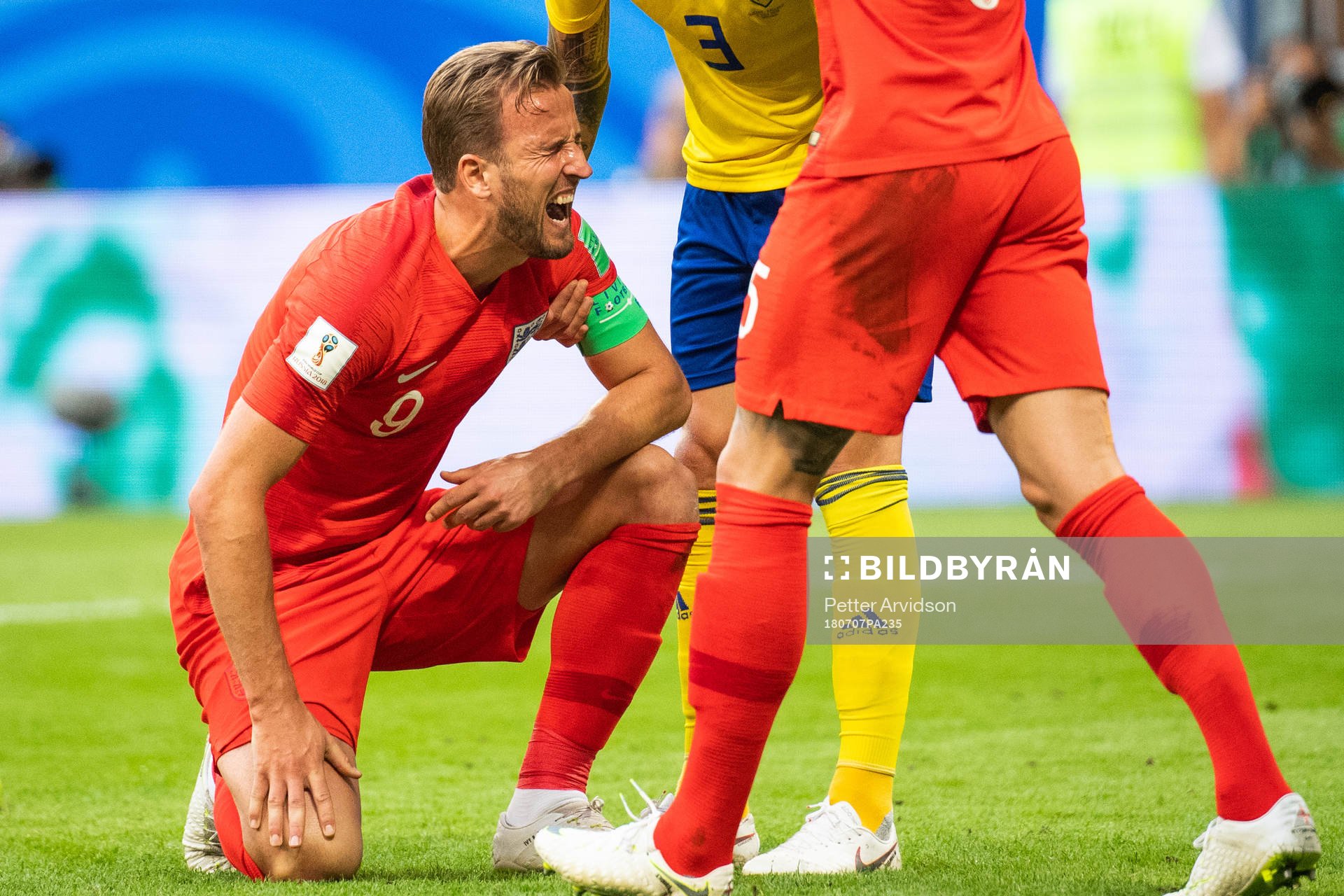 Harry Kane of England reacts