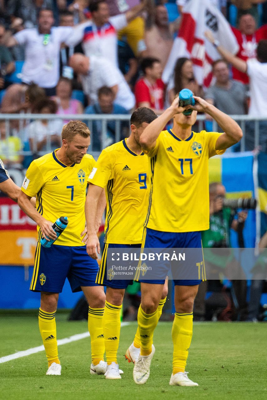 Sebastian Larsson, Marcus Berg and Andreas Granqvist drinks