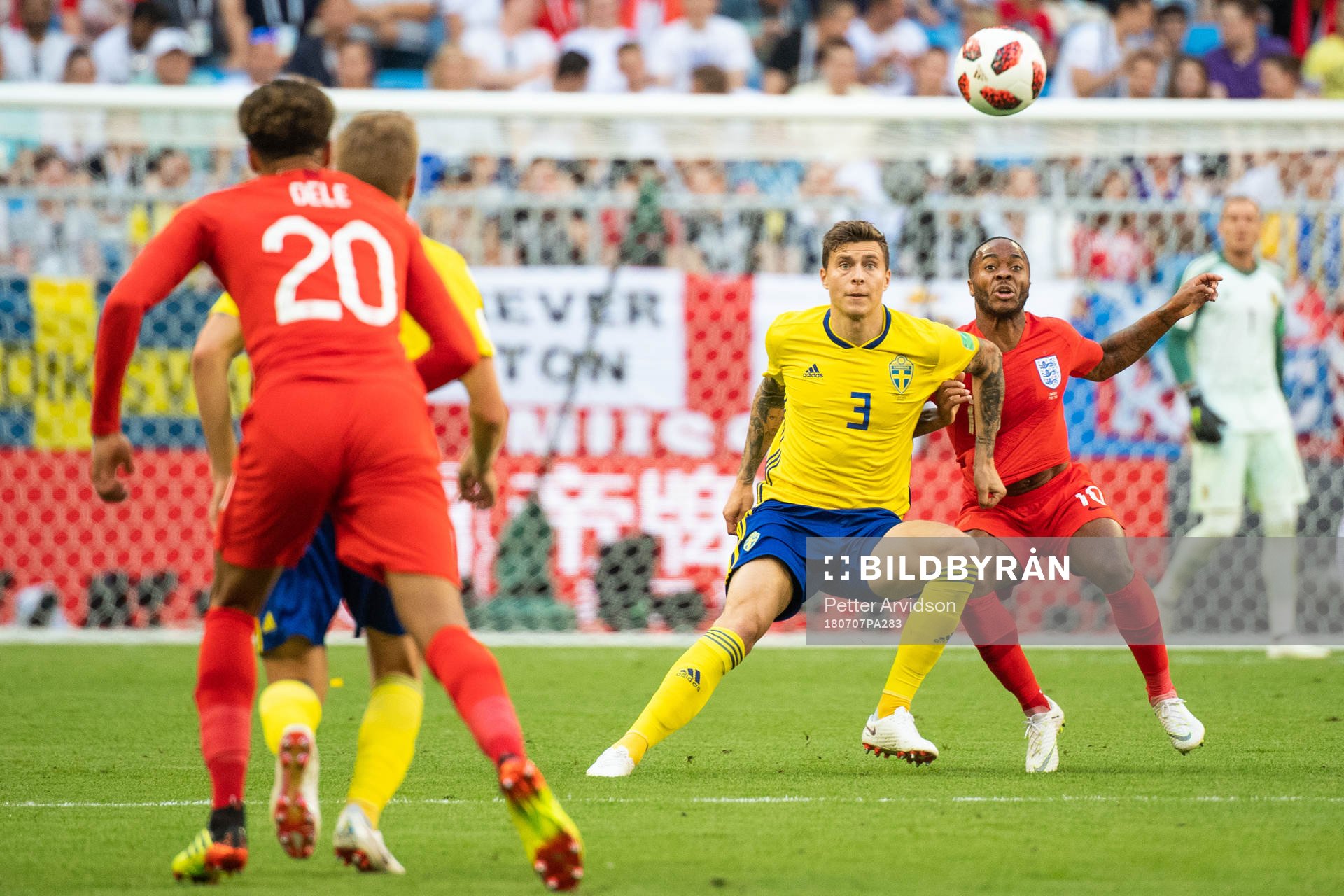 Victor Nilsson Lindelöf of Sweden competes for the ball