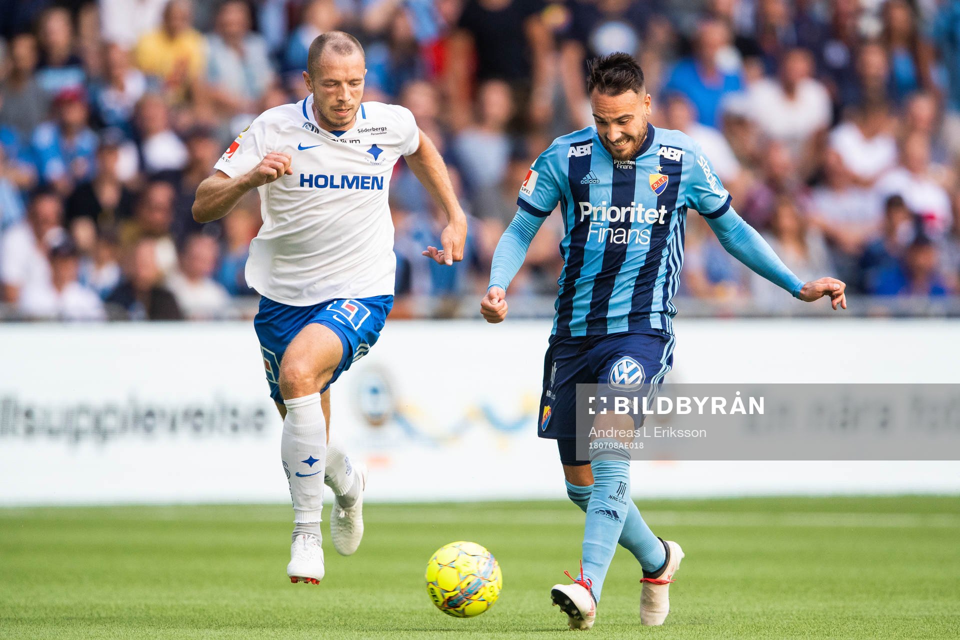 Norrköpings Jón Gudni Fjóluson och Djurgårdens Dzenis