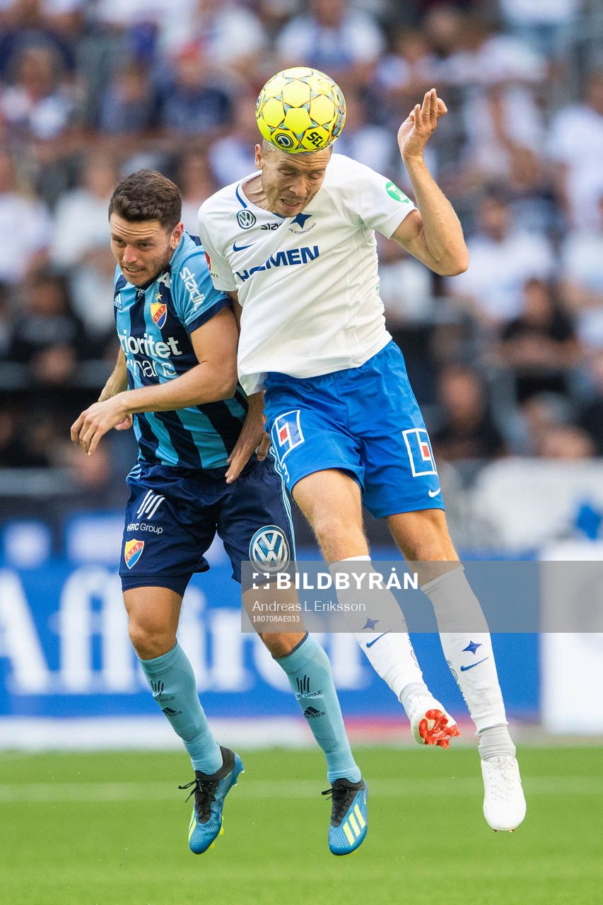 Djurgårdens Kerim Mrabti och Norrköpings Jón Gudni
