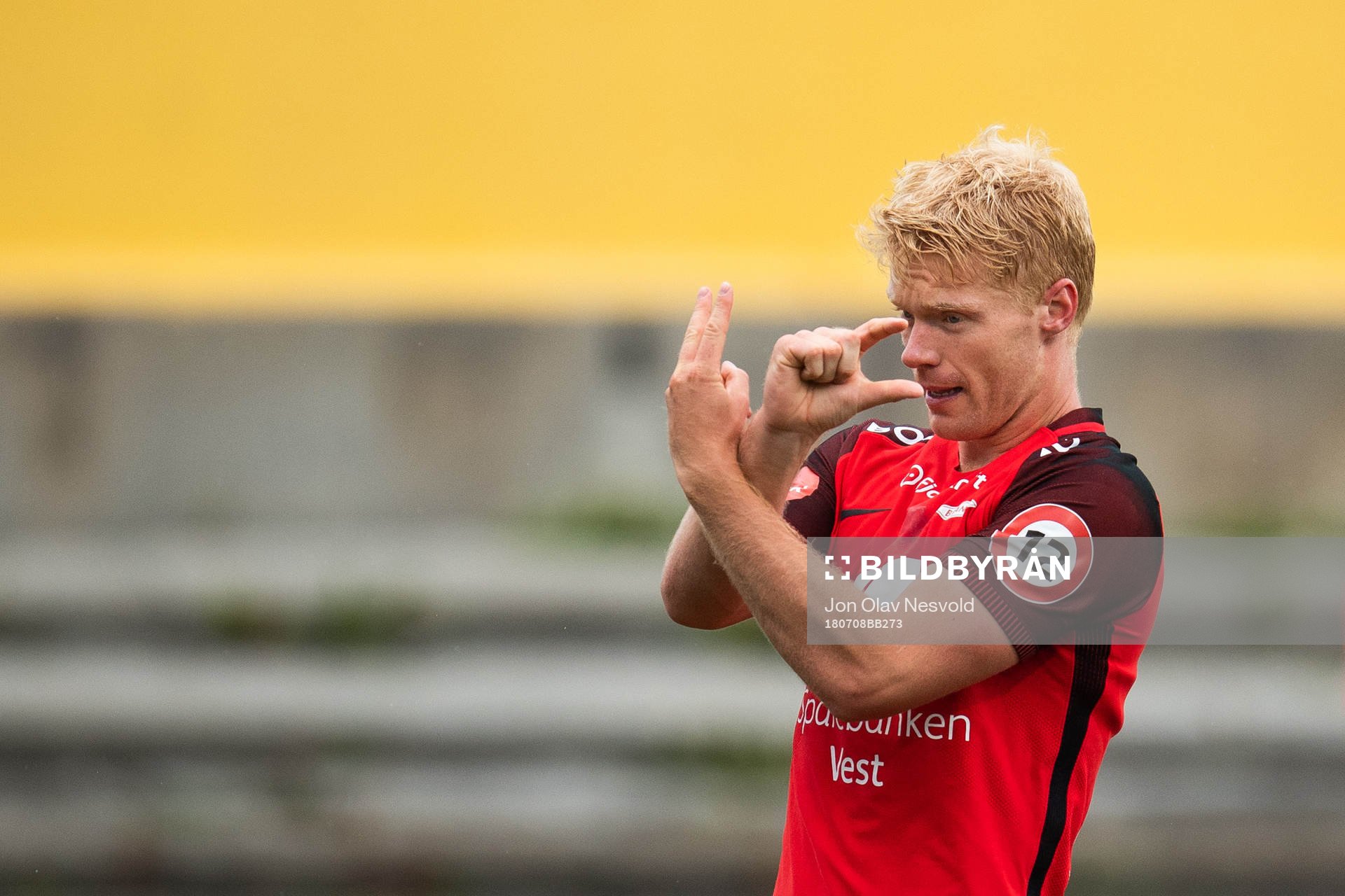 Brann Sivert Heltne Nilsen of Brann celebrates scoring 0-1