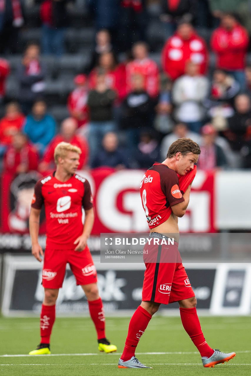 Fredrik Haugen of Brann looks dejected