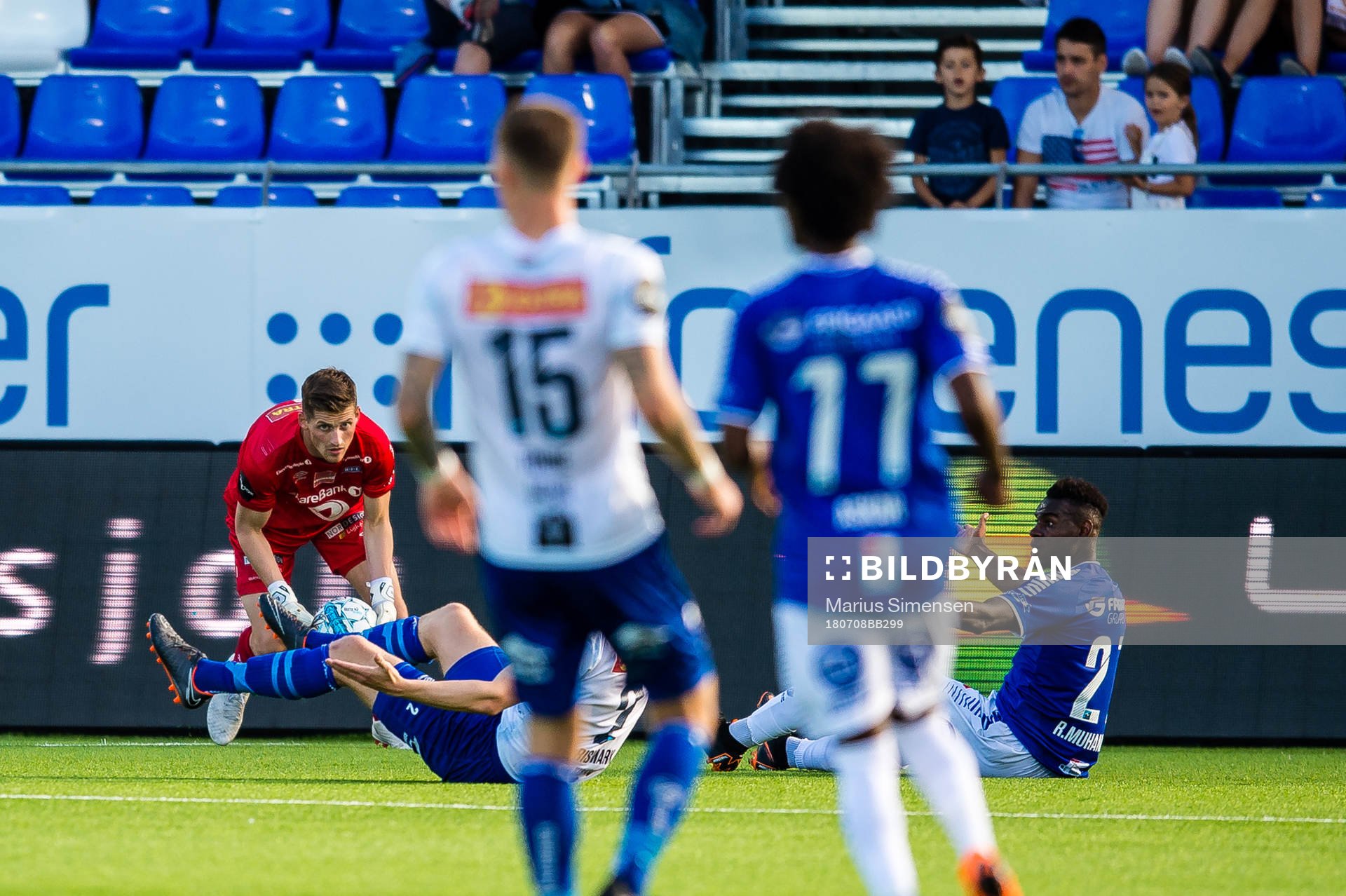 Christian Eggen Rismark of Ranheim tackles Rashad Muhammed