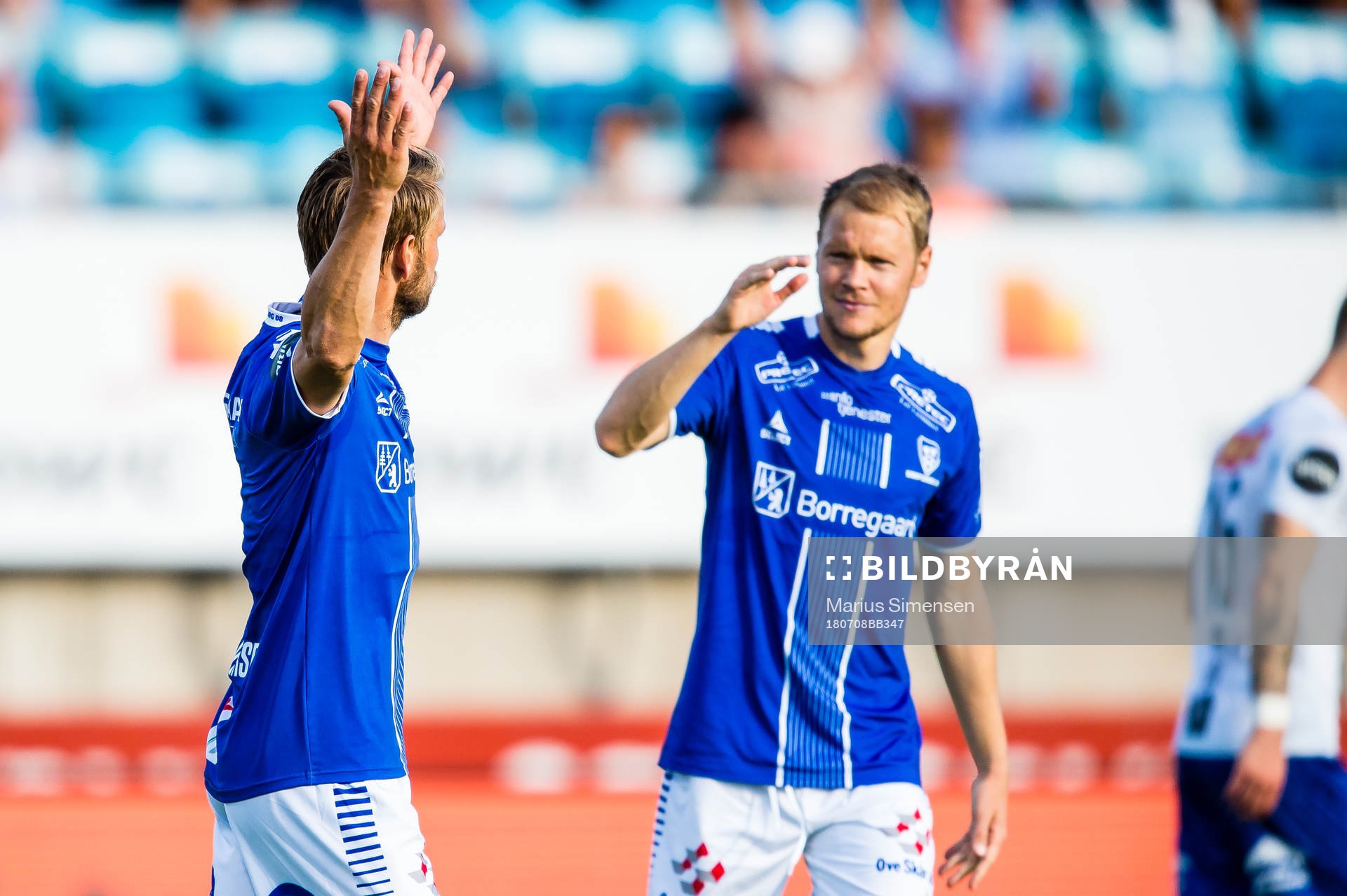 Ole Jørgen Halvorsen of Sarpsborg 08 celebrates 4-1 goal