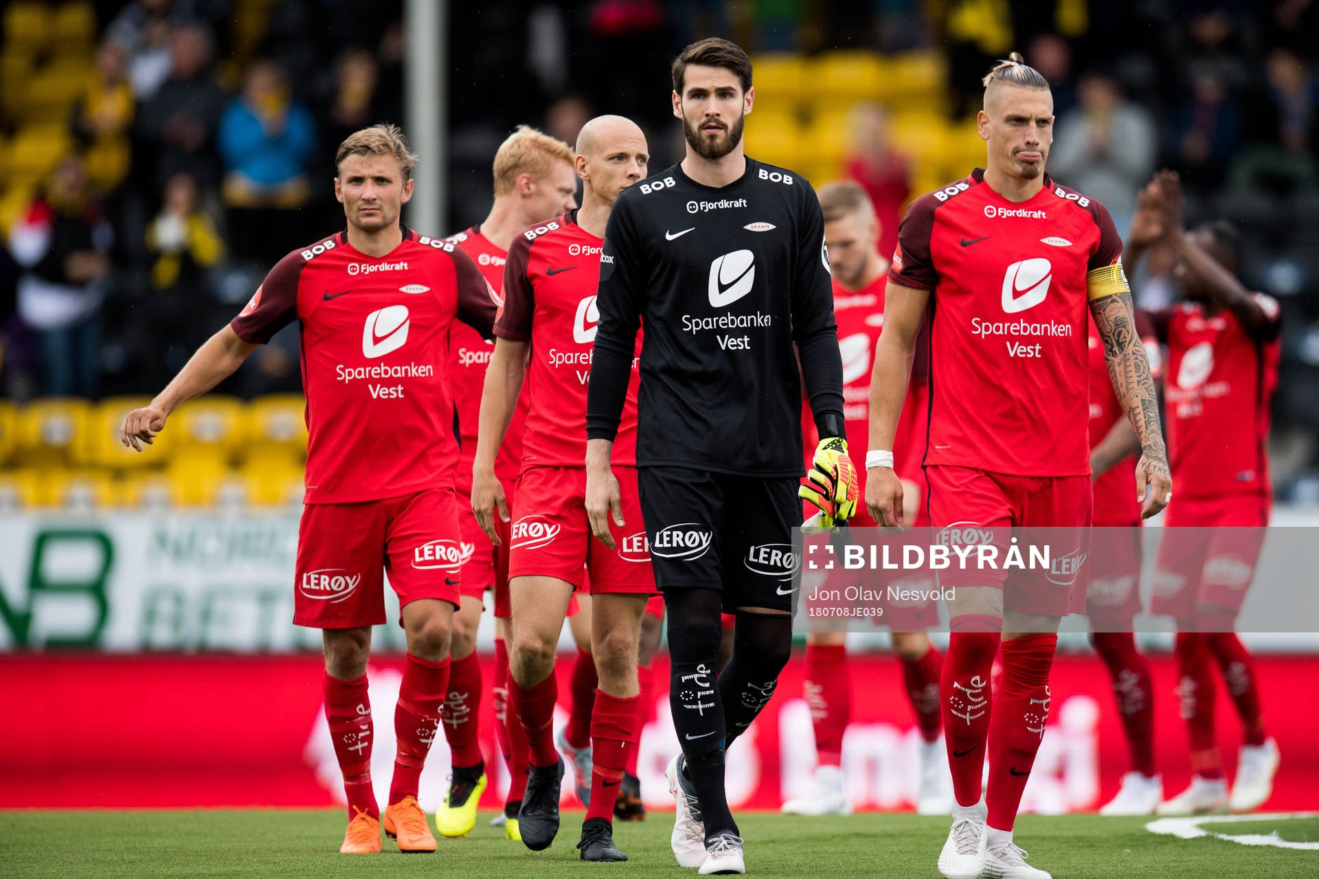 Goalkeeper Samuel Sahin-Radlinger and Vito Wormgoor of Brann ahead of the Eliteserien match between Bodø/Glimt and Brann on July 8, 2018 in Bodø.