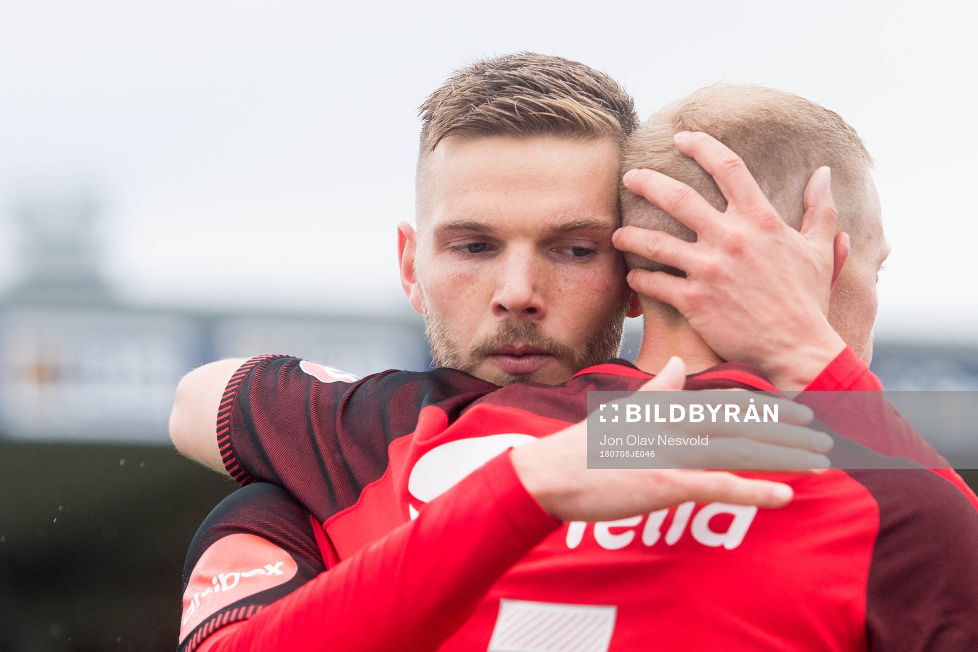 Gilli Rolantsson and Peter Orry Larsen of Brann celebrate