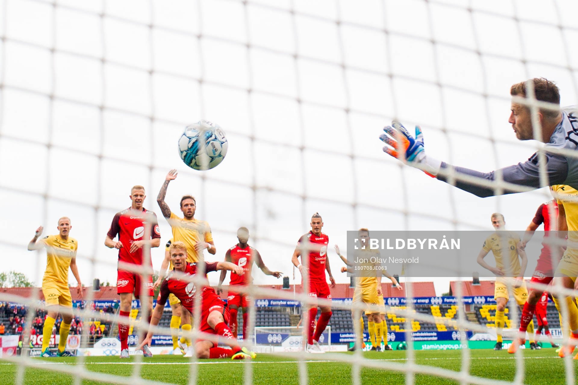 Sivert Heltne Nilsen of Brann scores the 0-1 goal