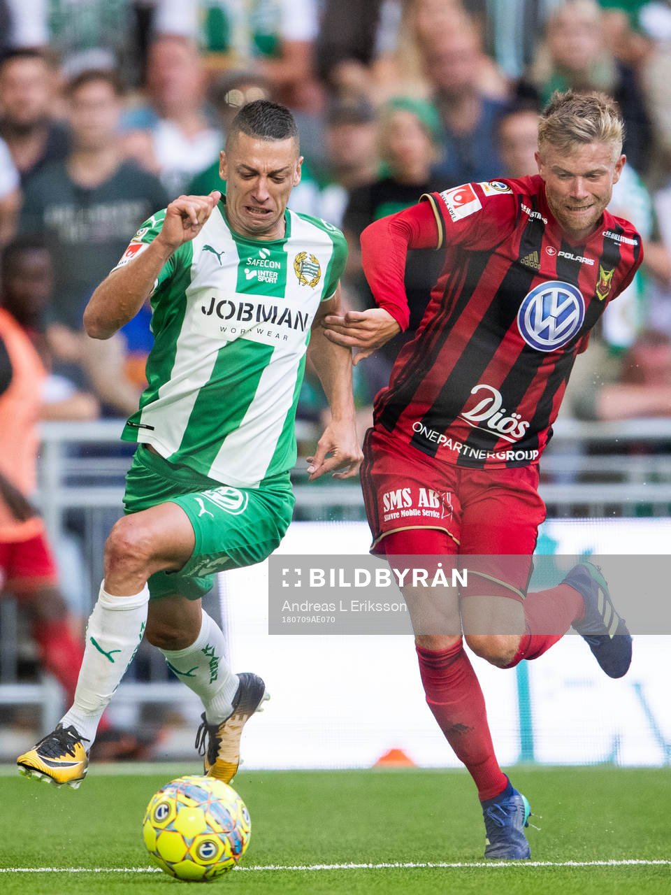 Hammarbys Nikola Djurdjic och Östersunds Dennis Widegren i