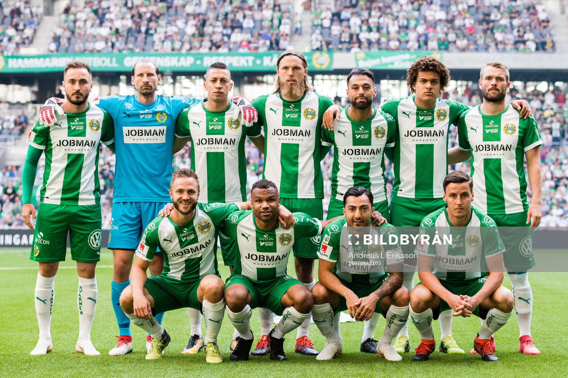 Hammarbys startelva innan fotbollsmatchen i Allsvenskan