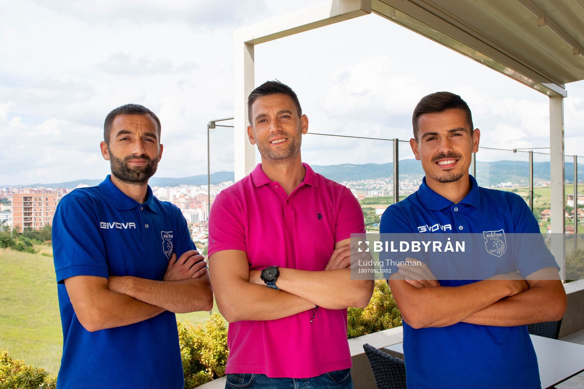 Xhevdet Shabani, head coach Bekim Isufi and Ardian Limani