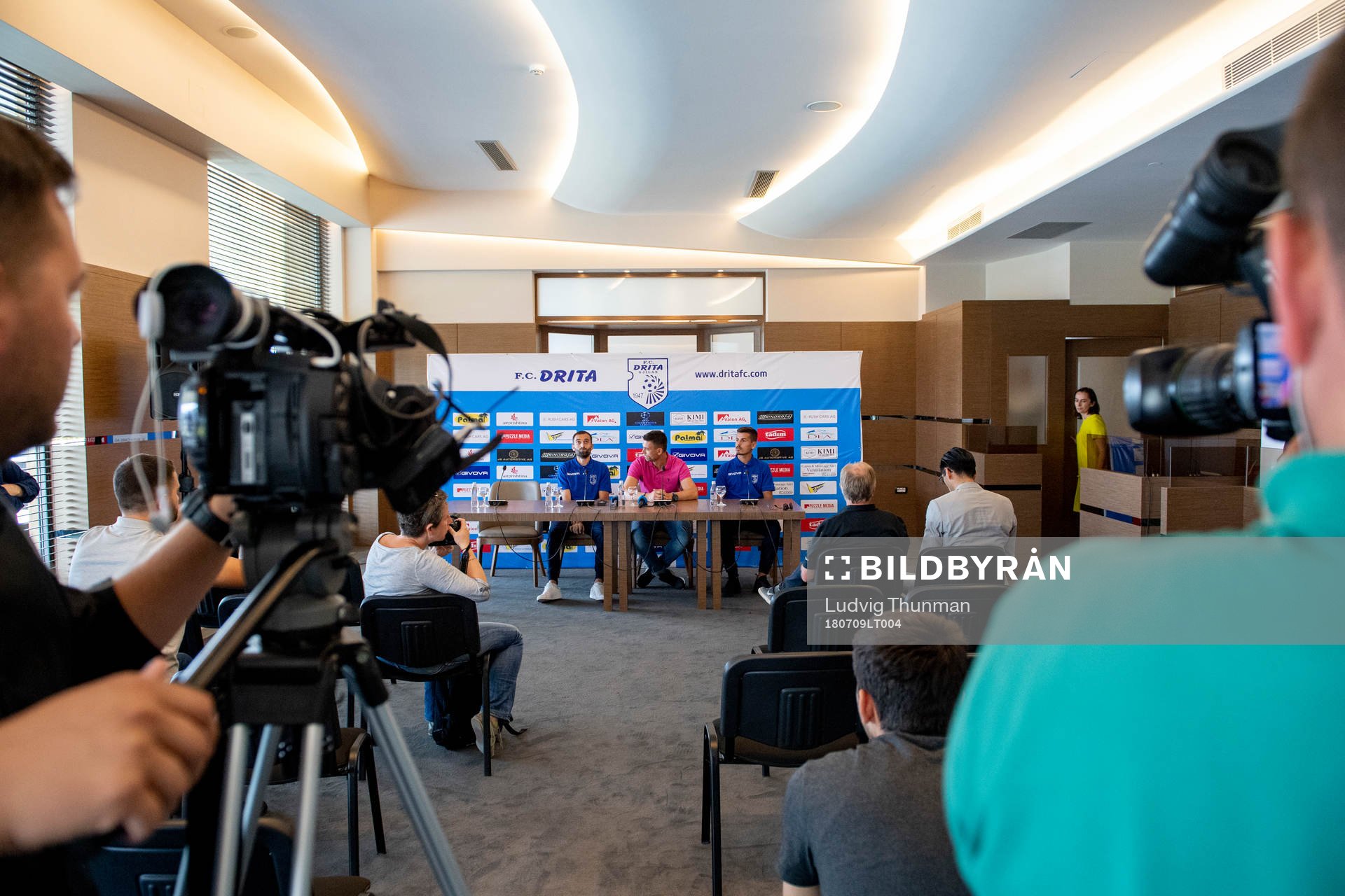 Xhevdet Shabani, head coach Bekim Isufi and Ardian Limani