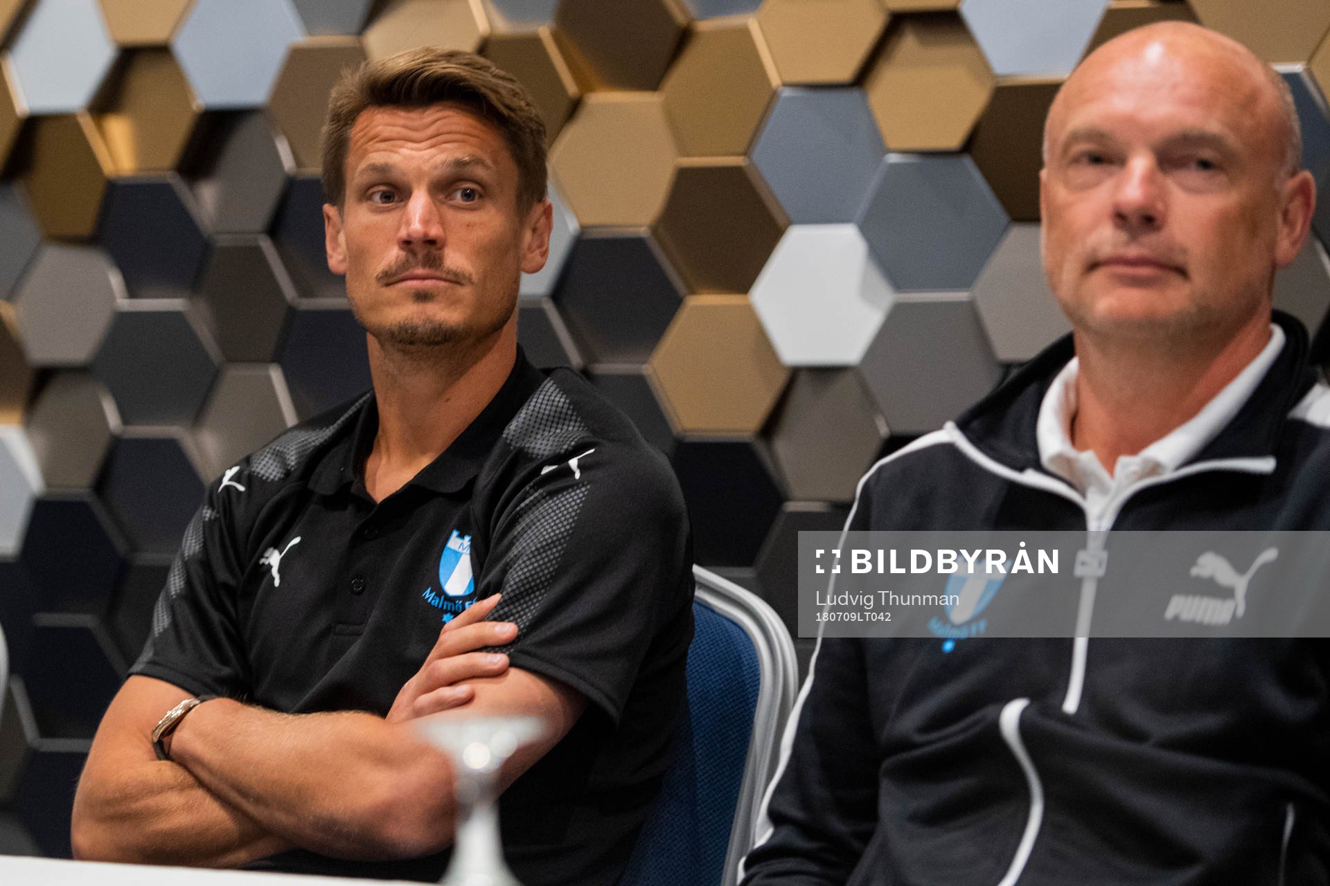 Markus Rosenberg and head coach Uwe Rösler of Malmö FF