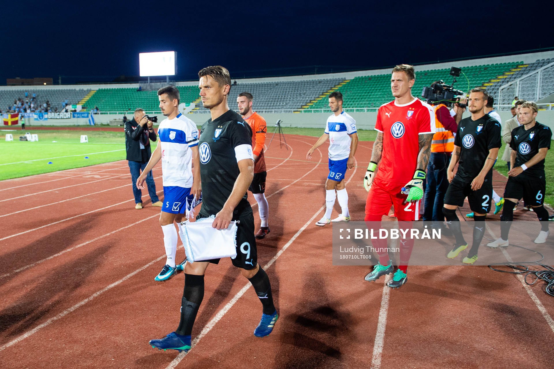 Markus Rosenberg of Malmö FF enters the pitch for the UEFA