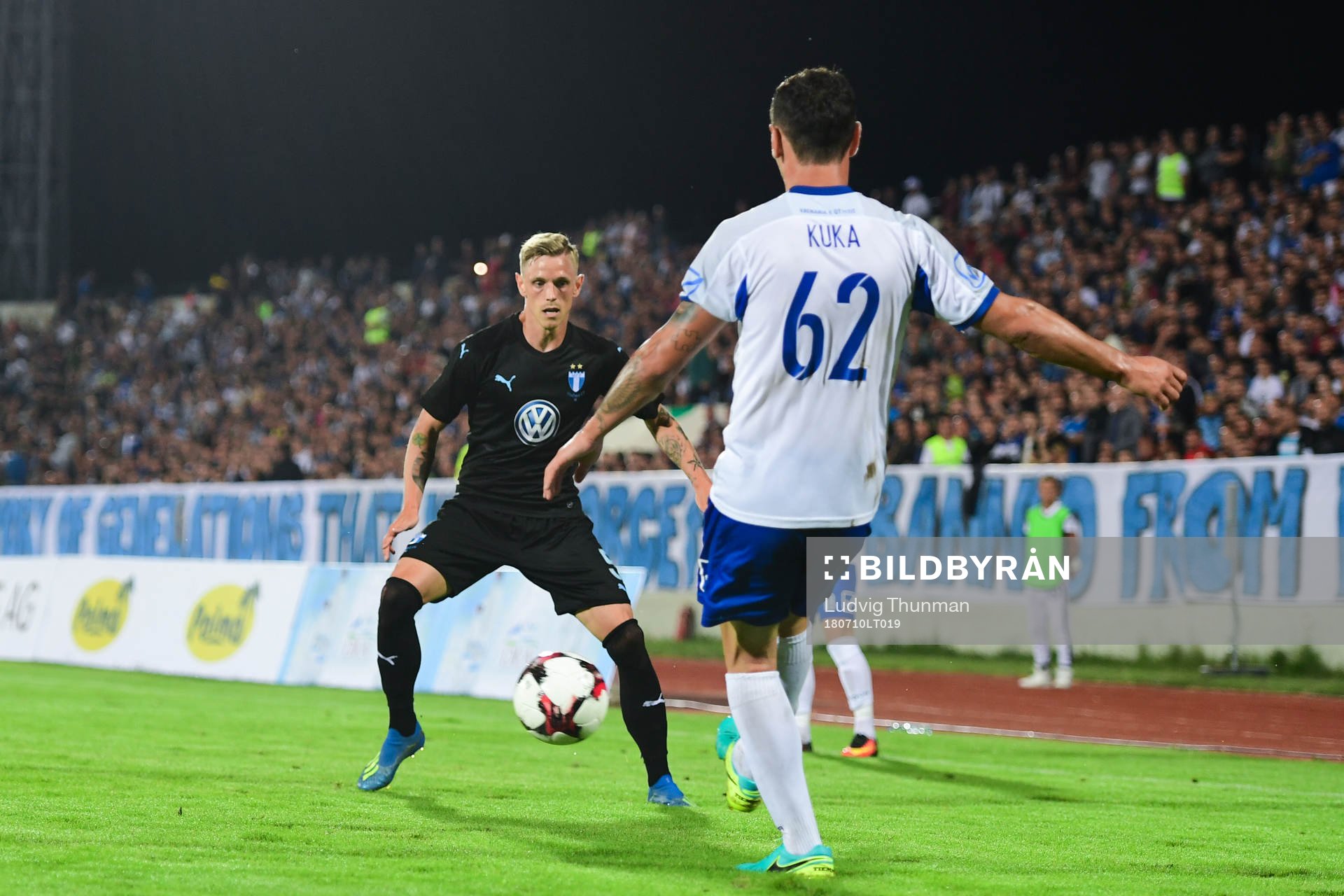 Sören Rieks of Malmö FF and Viktor Kuka of Drita