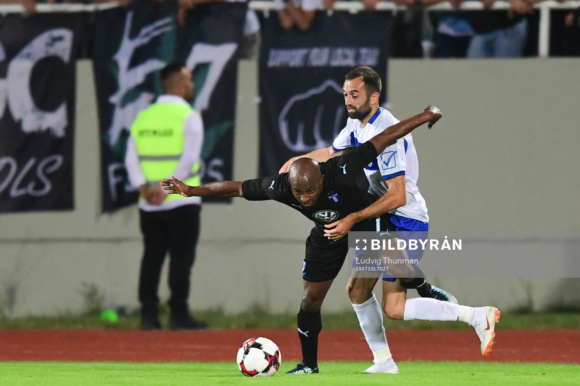 Fouad Bachirou of Malmö FF and Xhevdet Shabani  of Drita