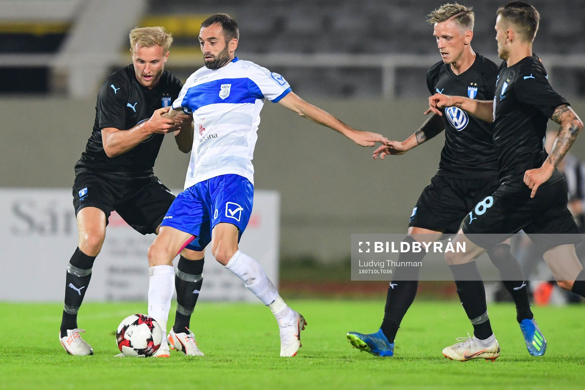 Xhevdet Shabani of Drita and Franz Brorsson of Malmö FF