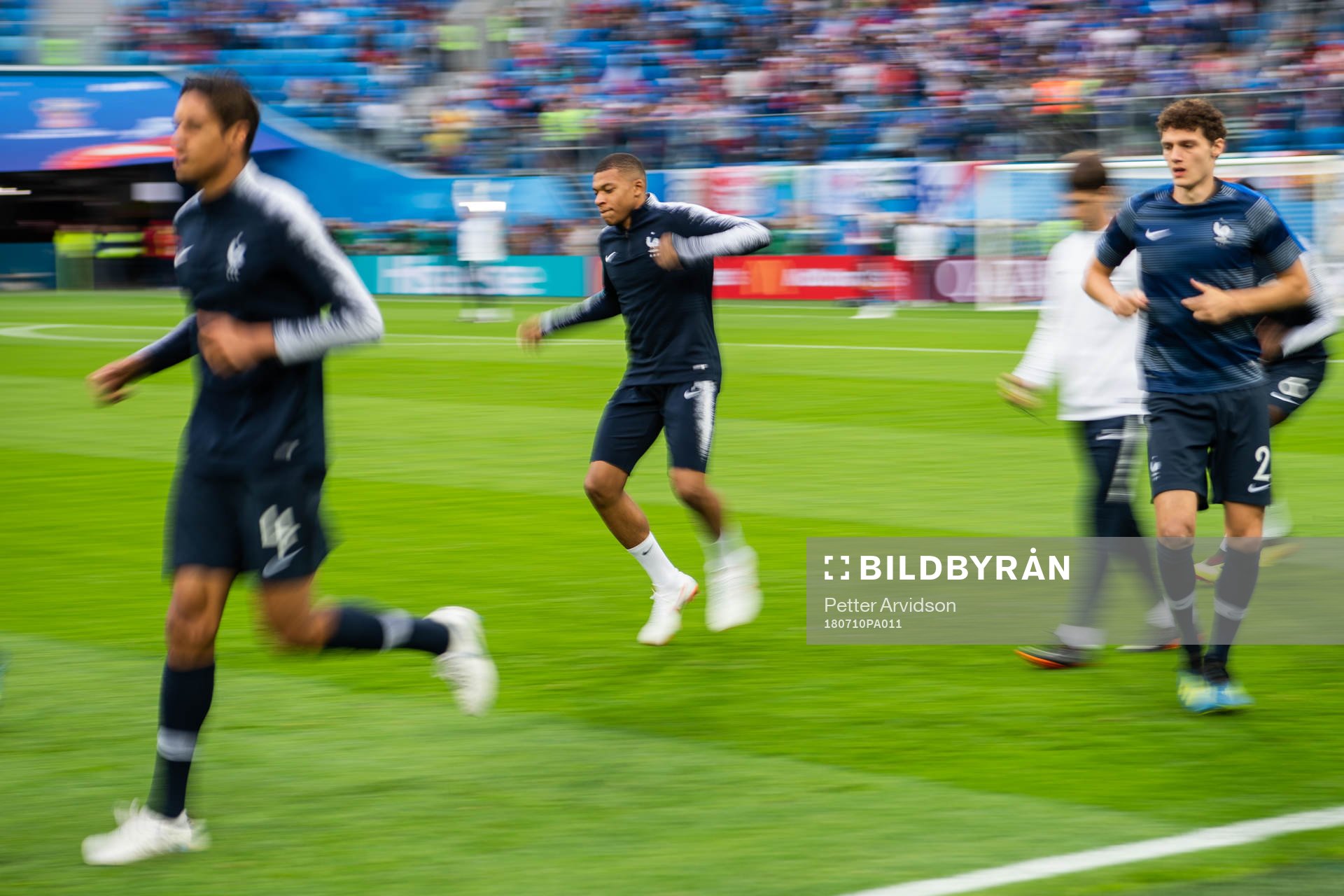 Kylian Mbappe of France prior to the FIFA World Cup semi