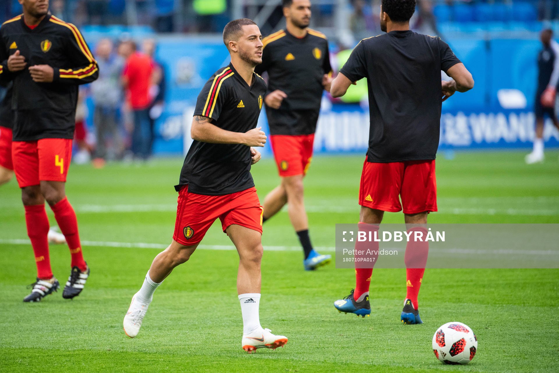 Eden Hazard of Belgium prior to the FIFA World Cup semi