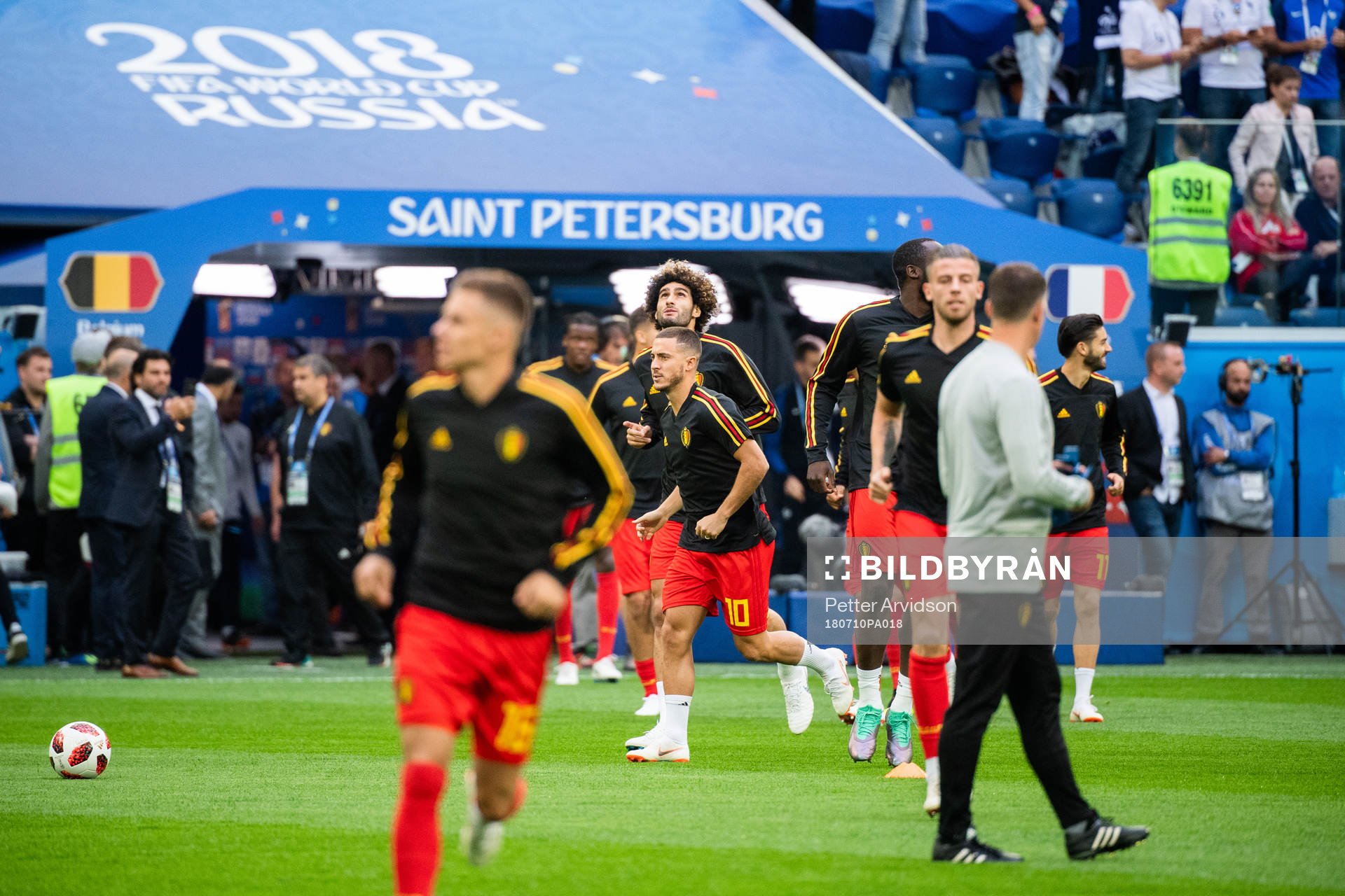 Eden Hazard of Belgium prior to the FIFA World Cup semi