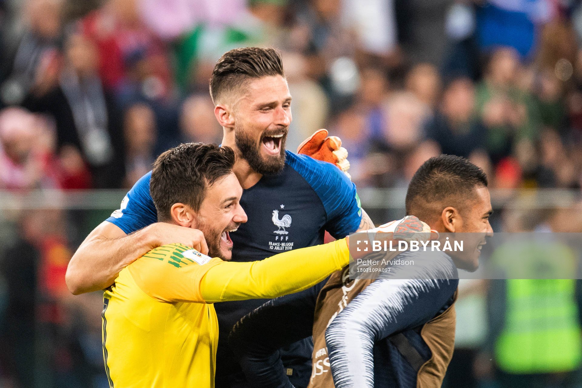 goalkeeper Hugo Lloris and Olivier Giroud of France
