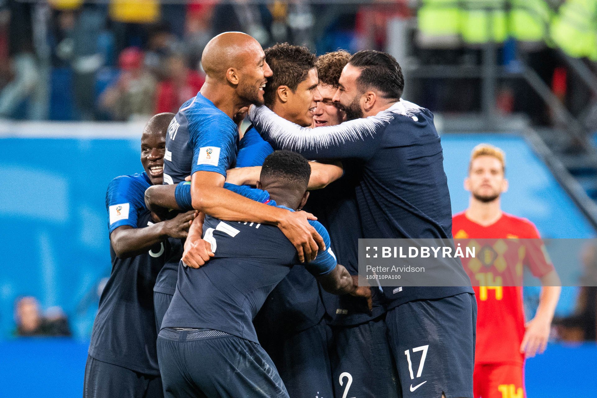 Players of France celebrate