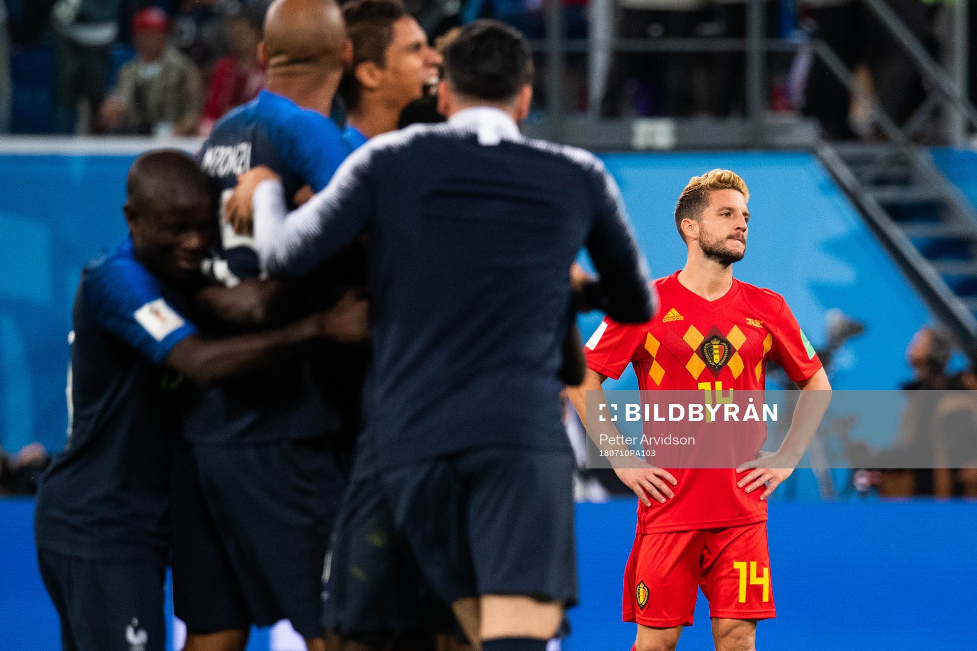 Dries Mertens of Belgium looks dejected