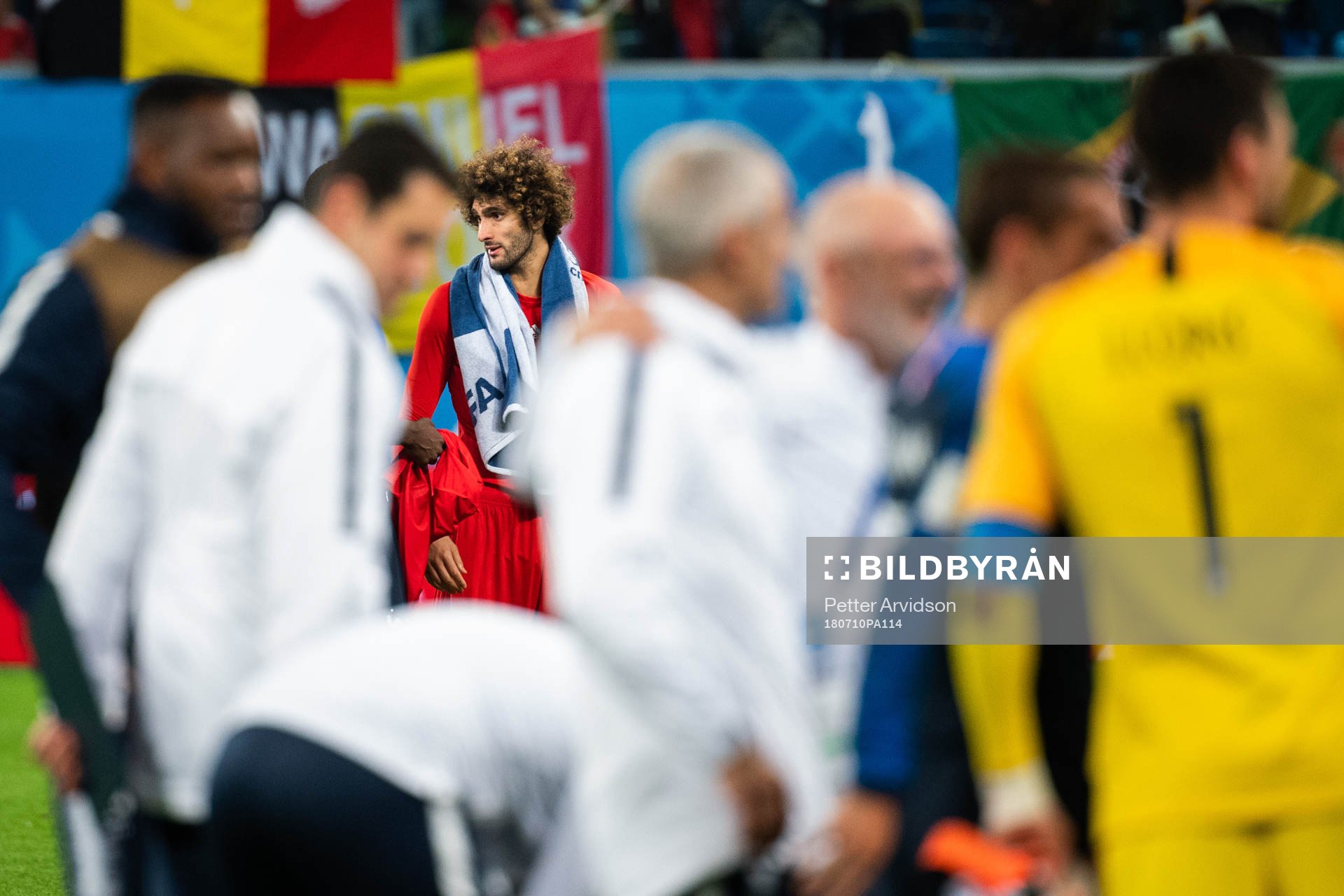 Marouane Fellaini of Belgium looks dejected