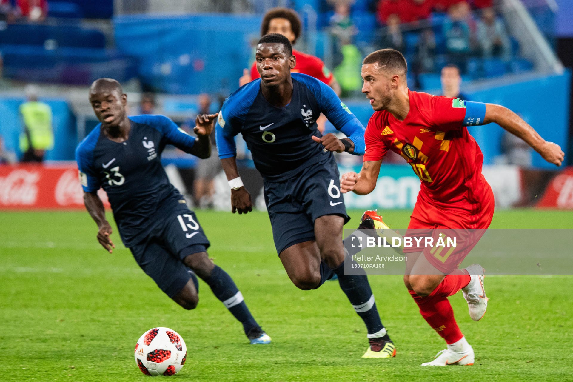 Ngolo Kante and Paul Pogba of France competes for the ball