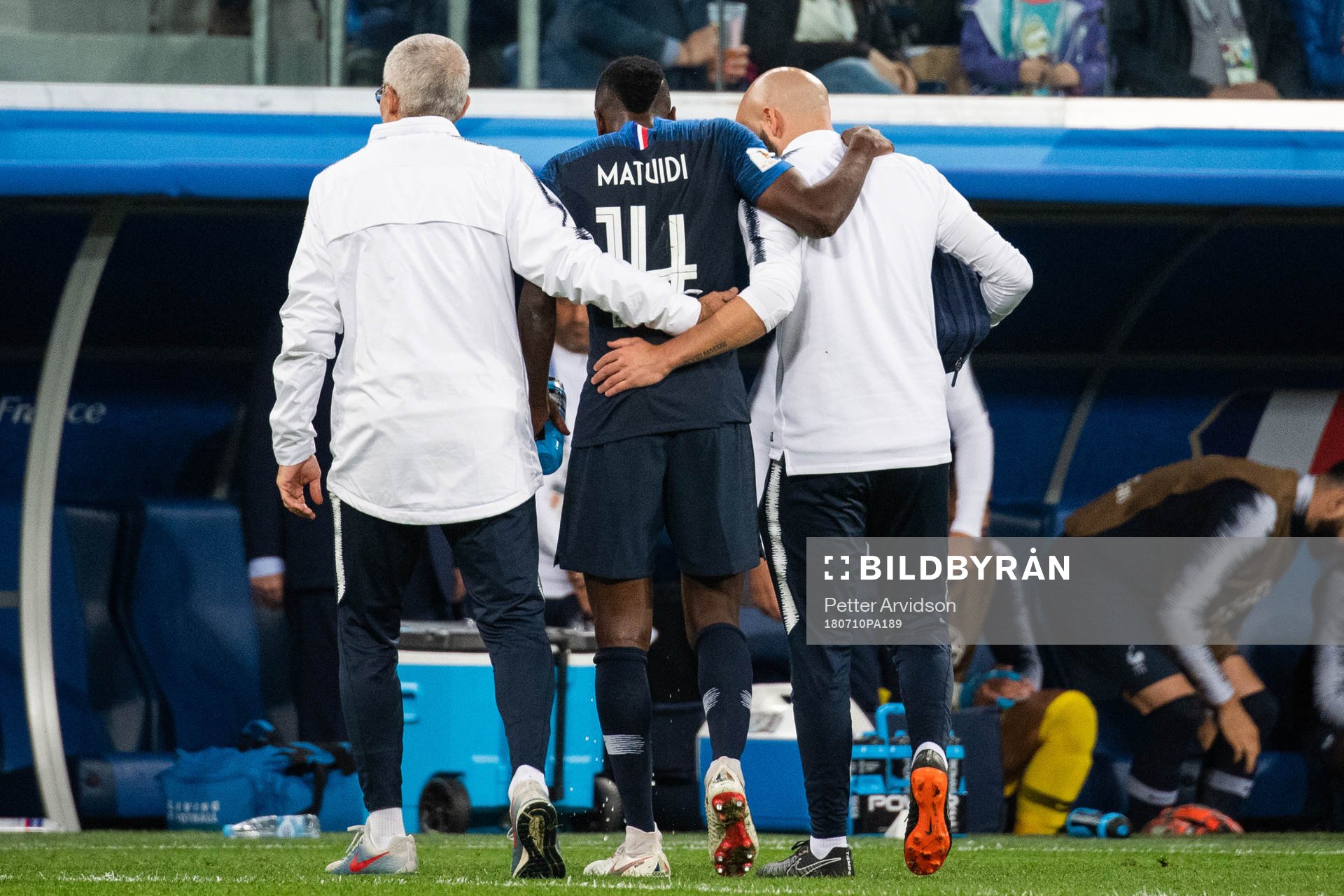 Blaise Matuidi of France leaves the pitch in relation to a