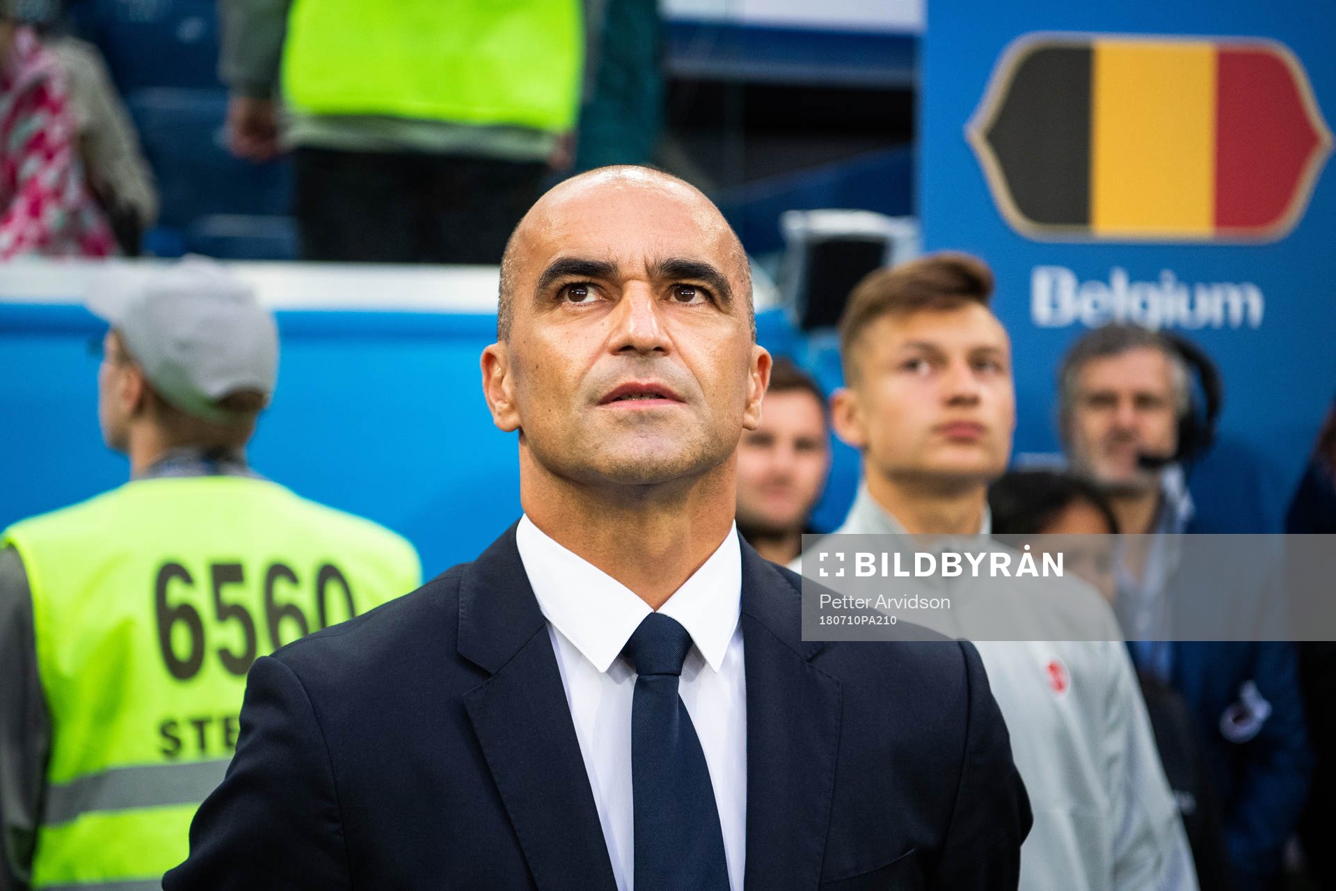 Head coach Roberto Martinez of Belgium enters the pitch