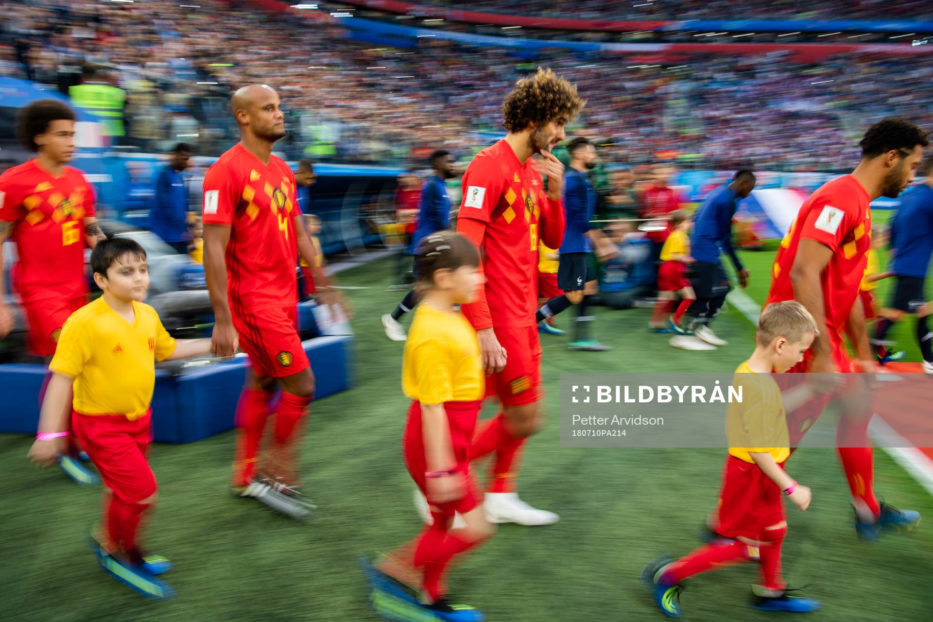 Marouane Fellaini of Belgium enters the pitch prior to the