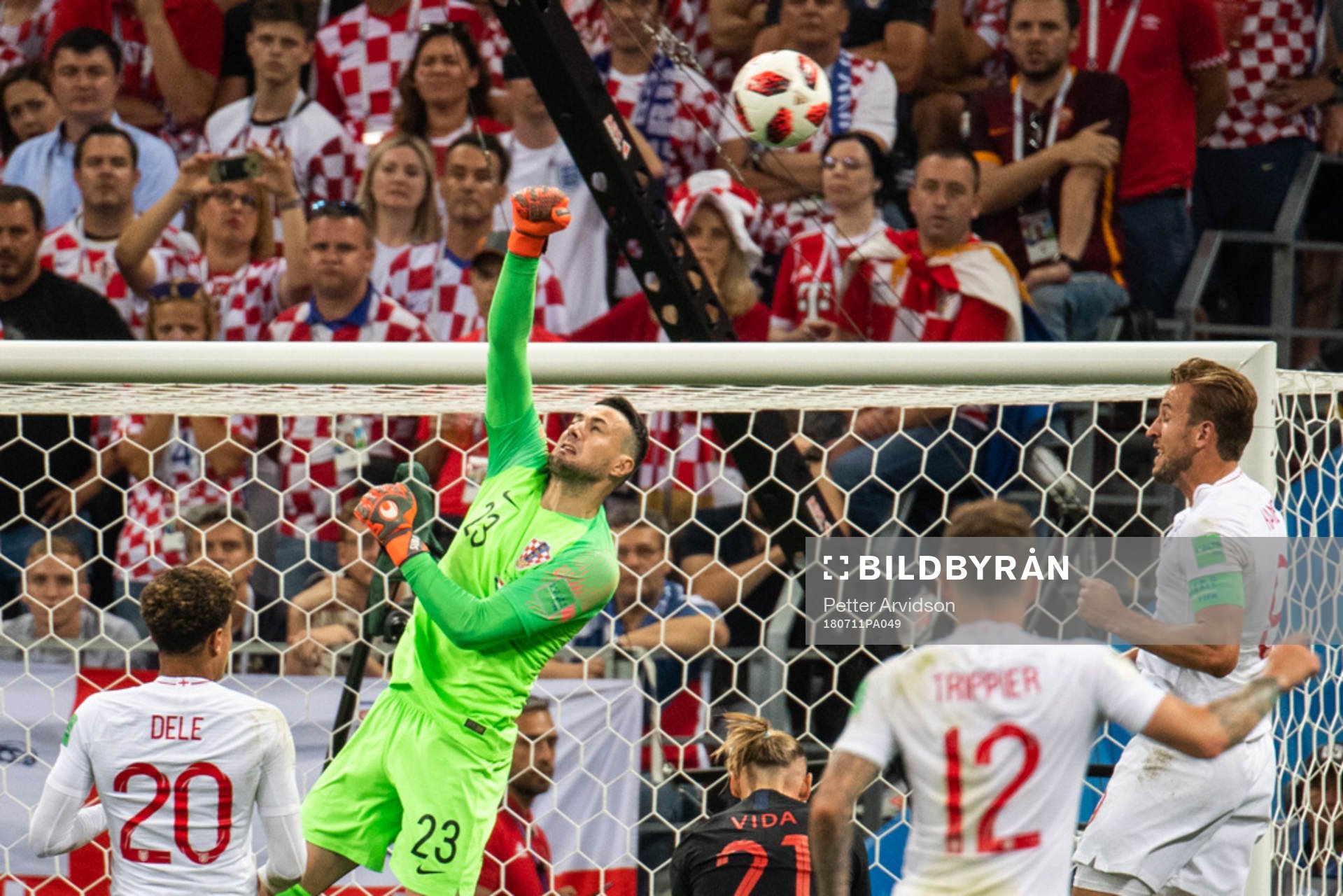 Goalkeeper Danijel Subasic of Croatia saves