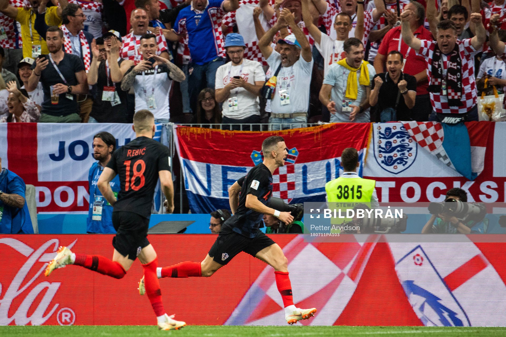 Ivan Perisic of Croatia (right) celebrates