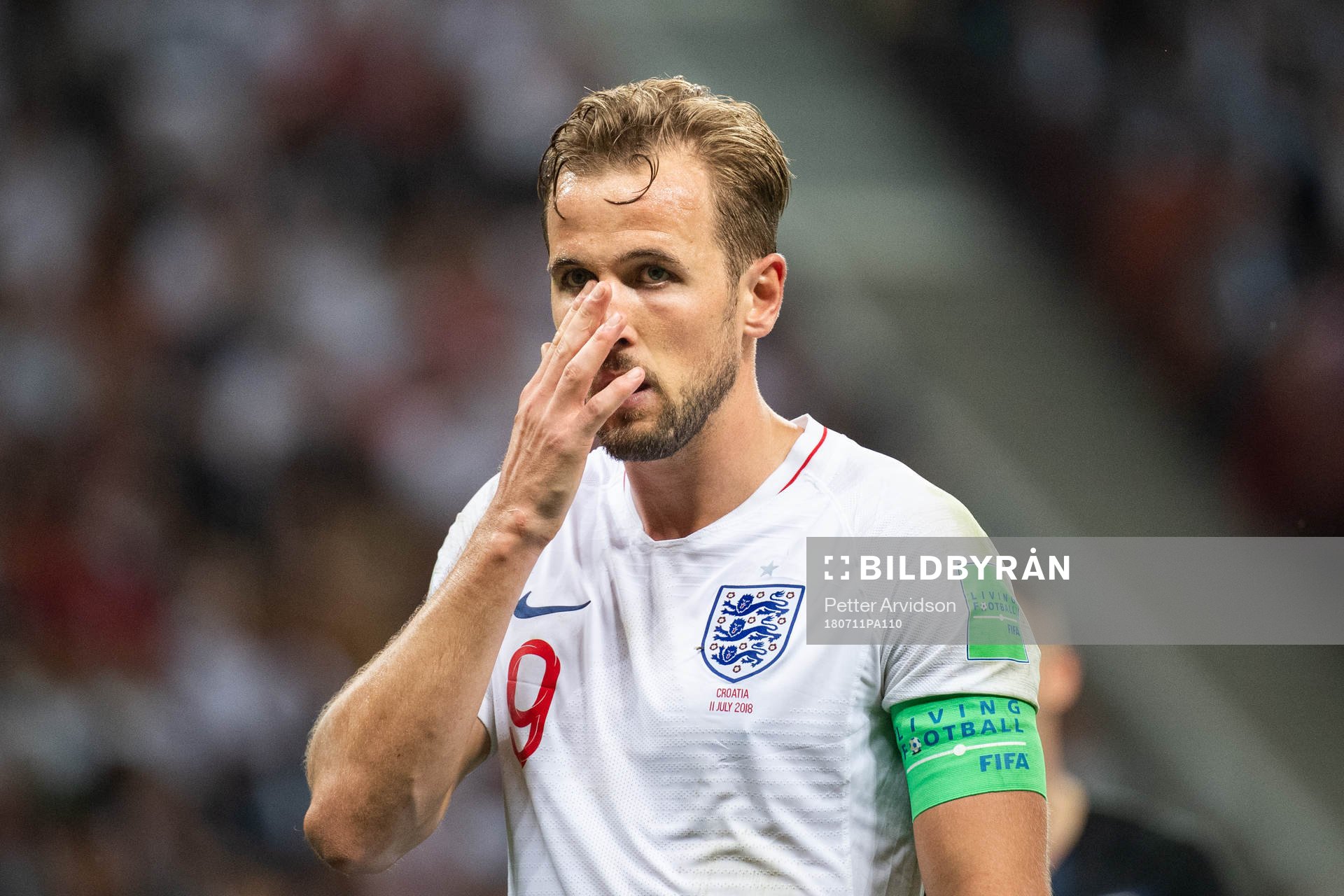 Harry Kane of England looks dejected