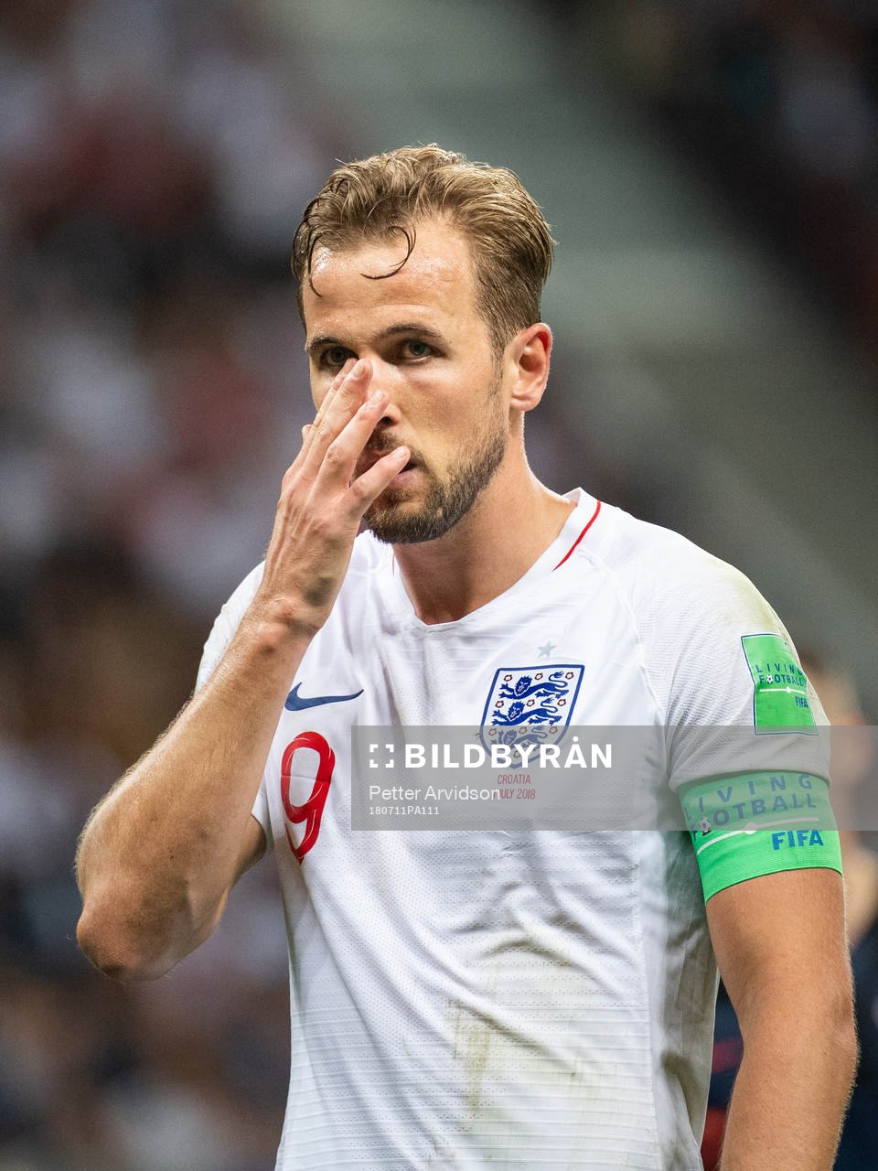 Harry Kane of England looks dejected
