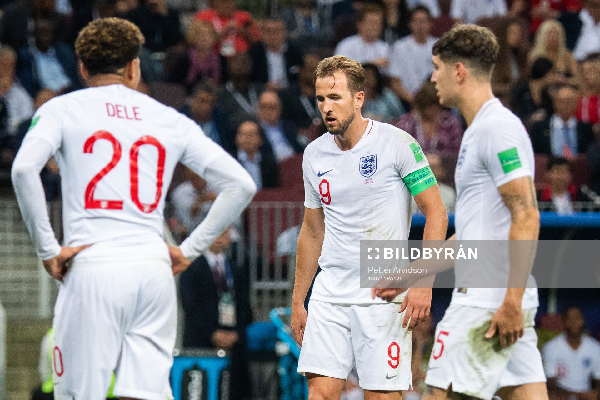 Harry Kane of England looks dejected